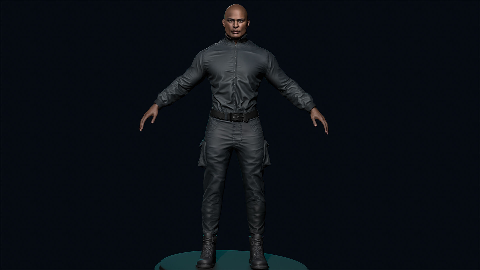 Policeman Low-poly 3D model_6