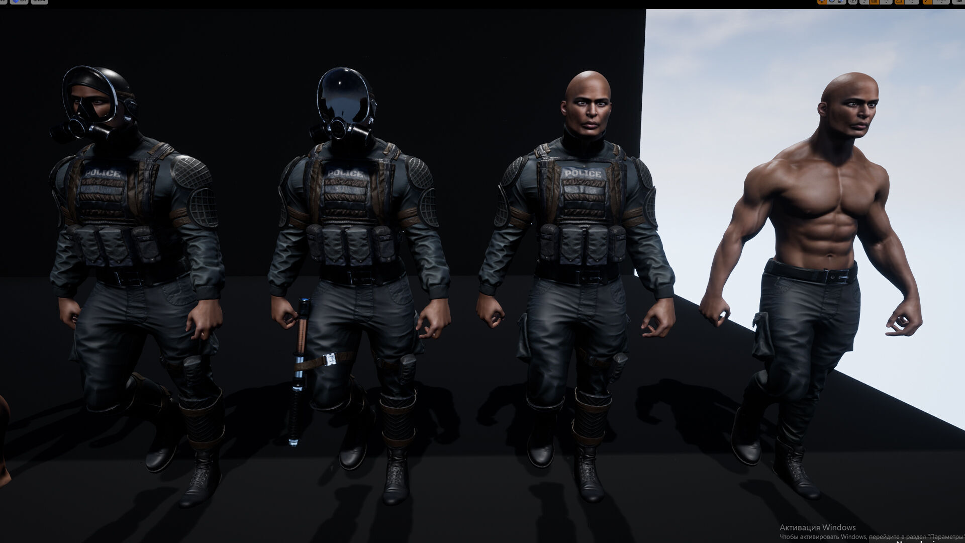 Policeman Low-poly 3D model_11