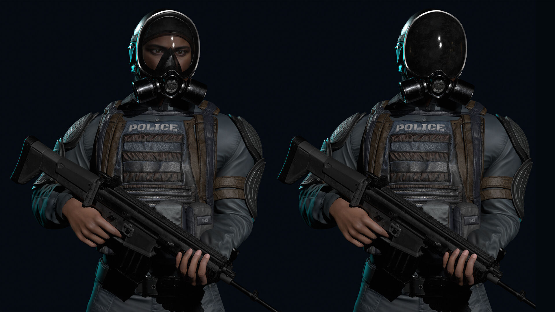 Policeman Low-poly 3D model_2