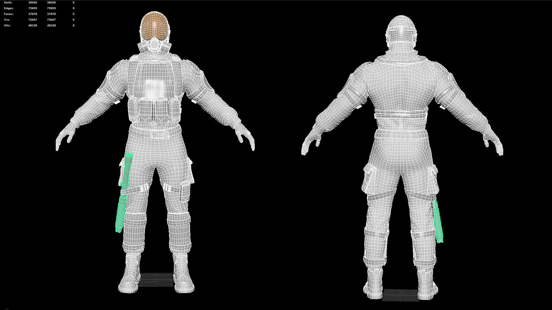 Policeman Low-poly 3D model_29