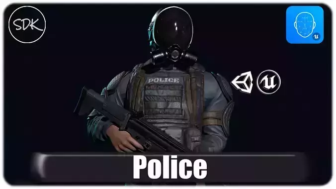 Policeman Low-poly 3D model