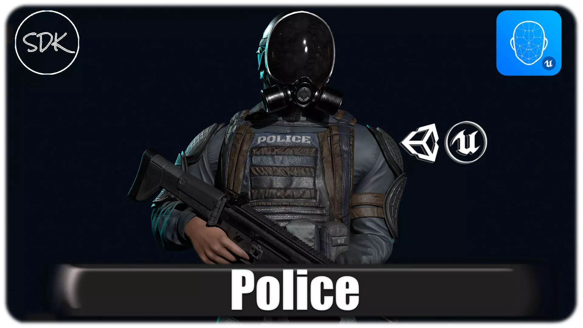 Policeman Low-poly 3D model_0
