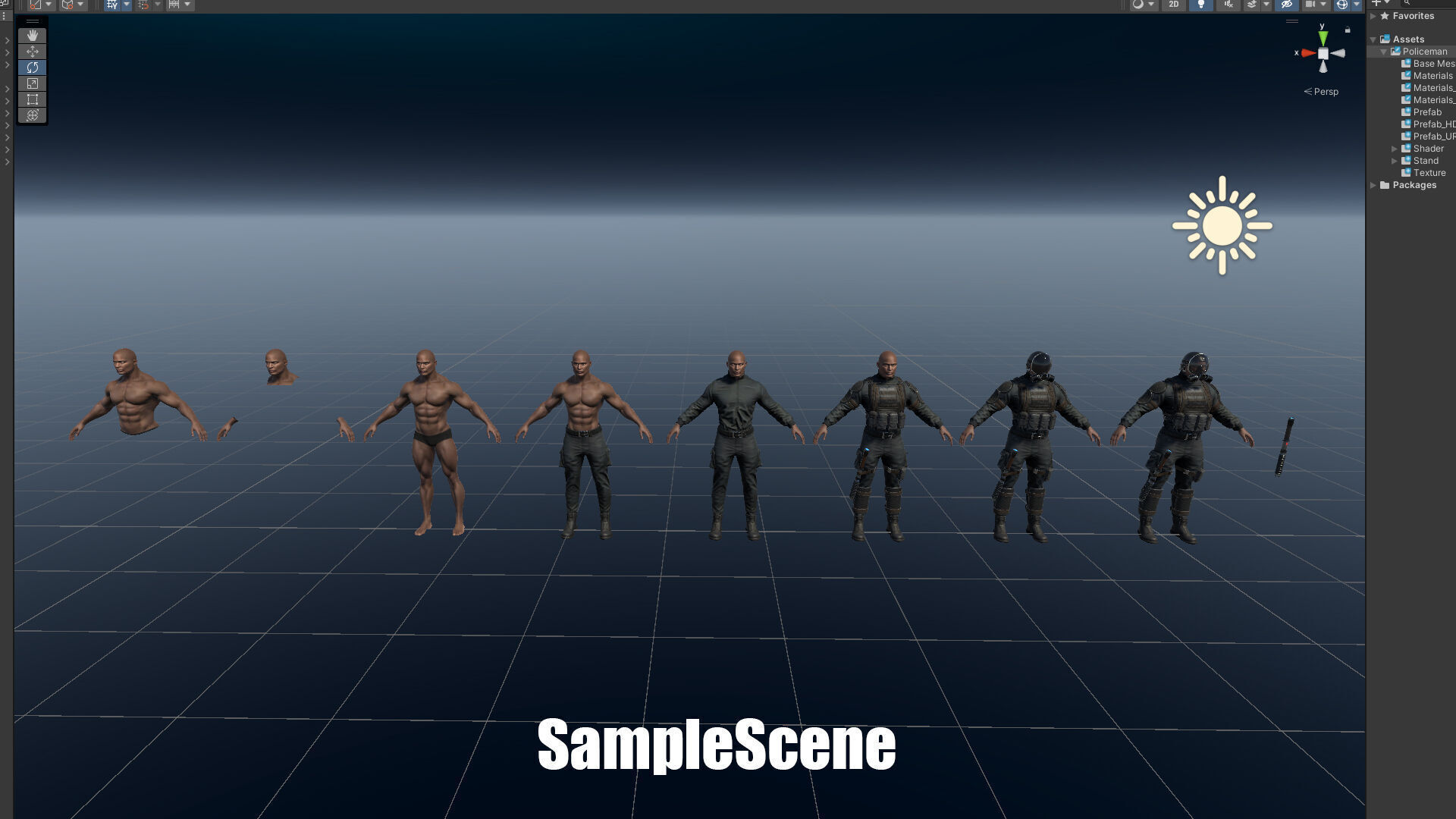 Policeman Low-poly 3D model_36