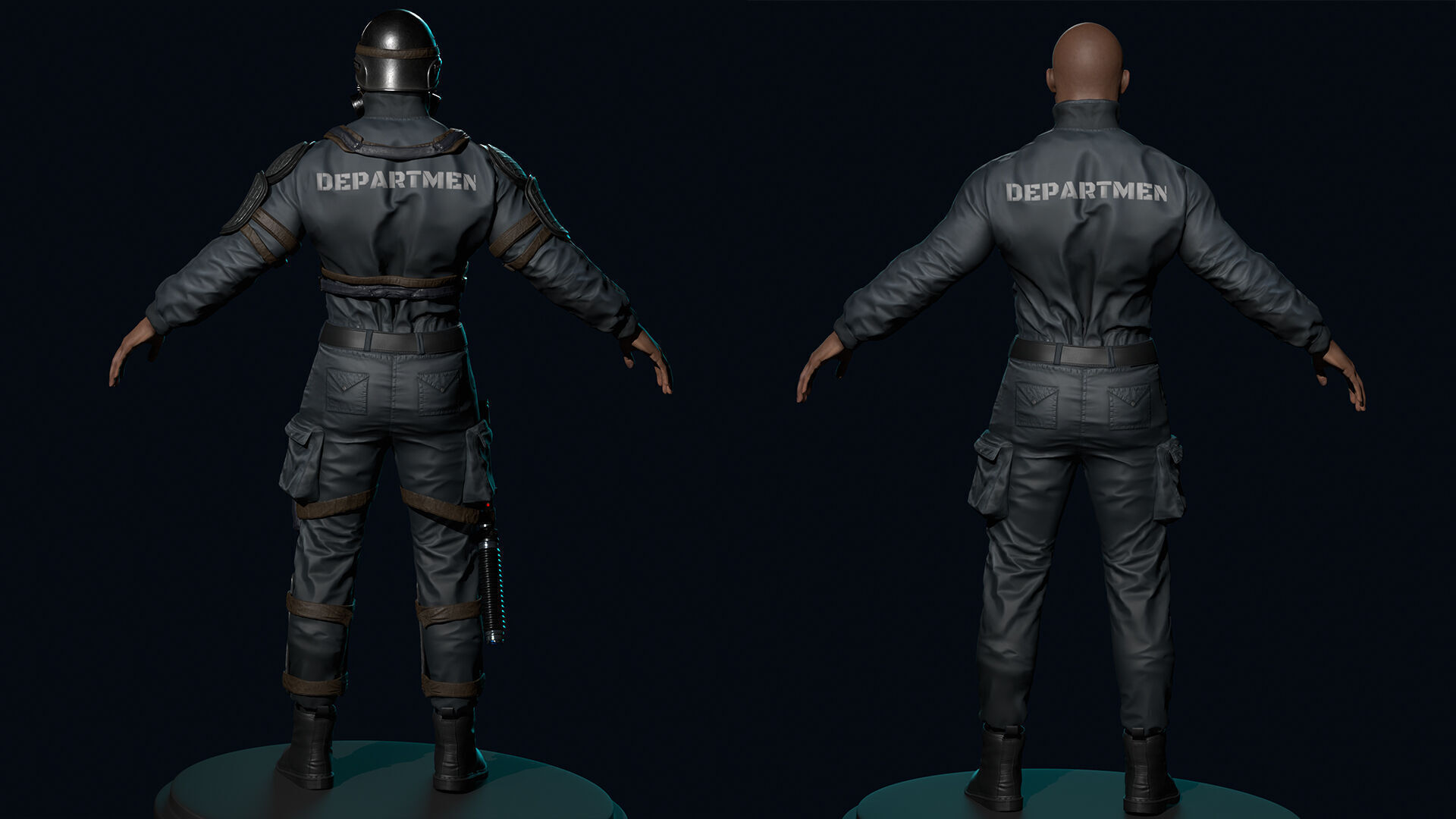 Policeman Low-poly 3D model_16