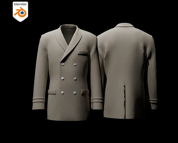  Classic Double Breasted Men s Suit Low-poly 3D model