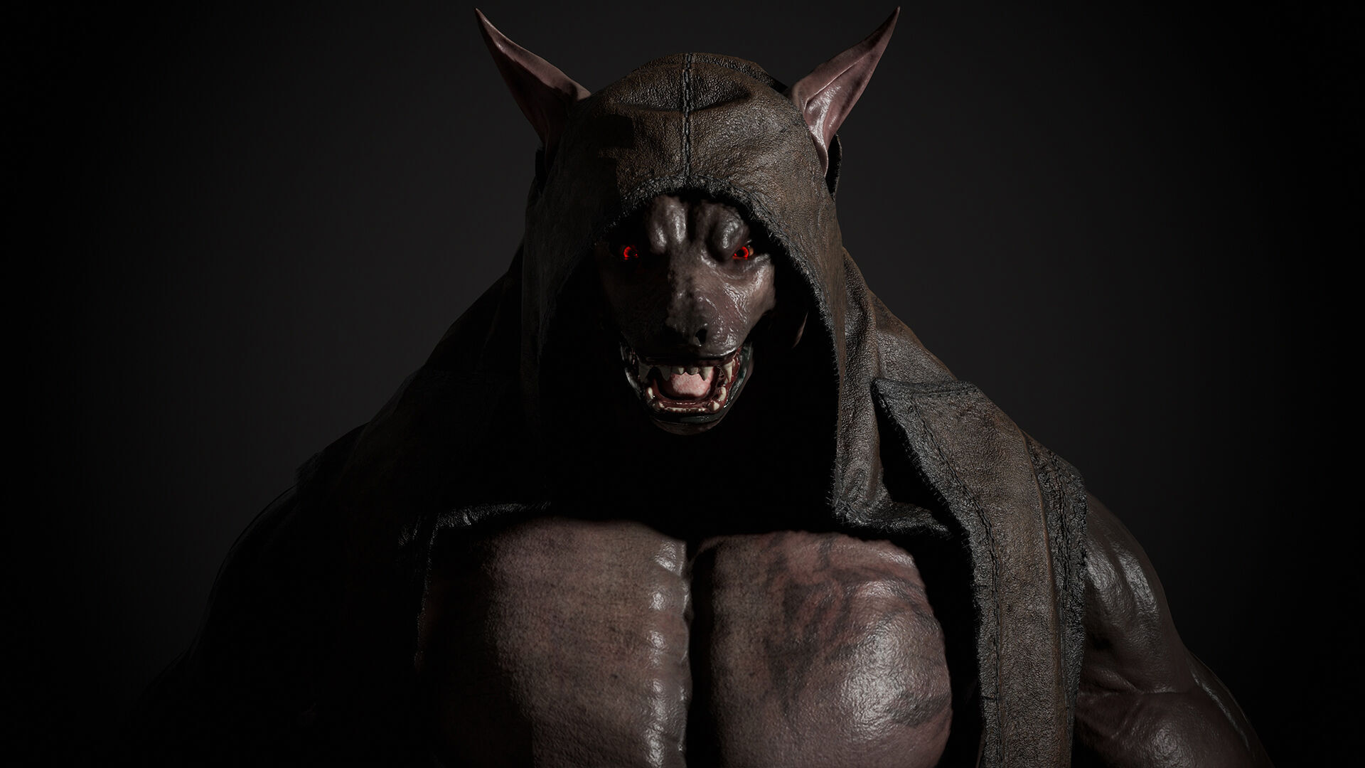 Werewolf Low-poly 3D model_2