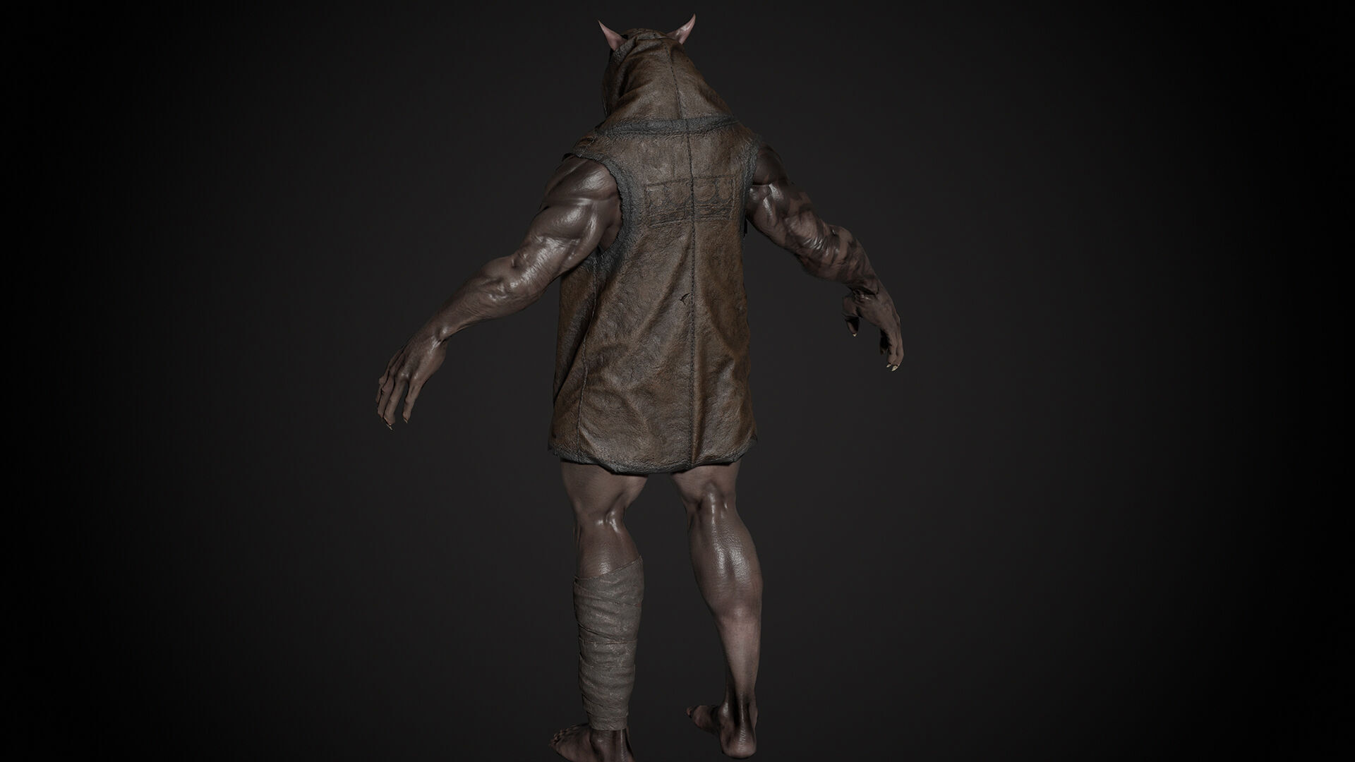 Werewolf Low-poly 3D model_8