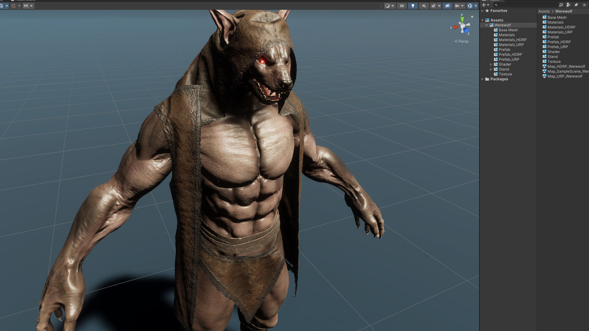Werewolf Low-poly 3D model_15
