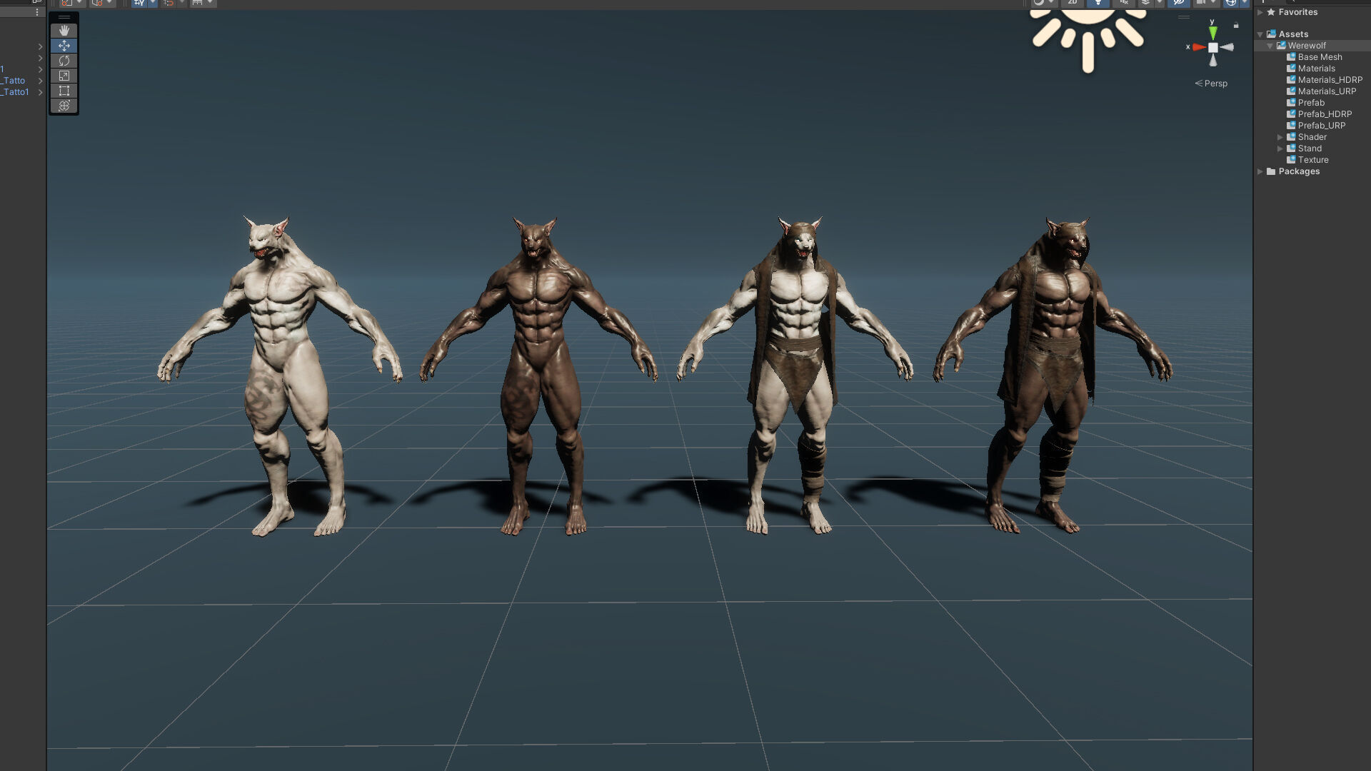 Werewolf Low-poly 3D model_10