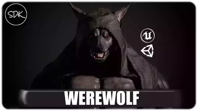 Werewolf Low-poly 3D model