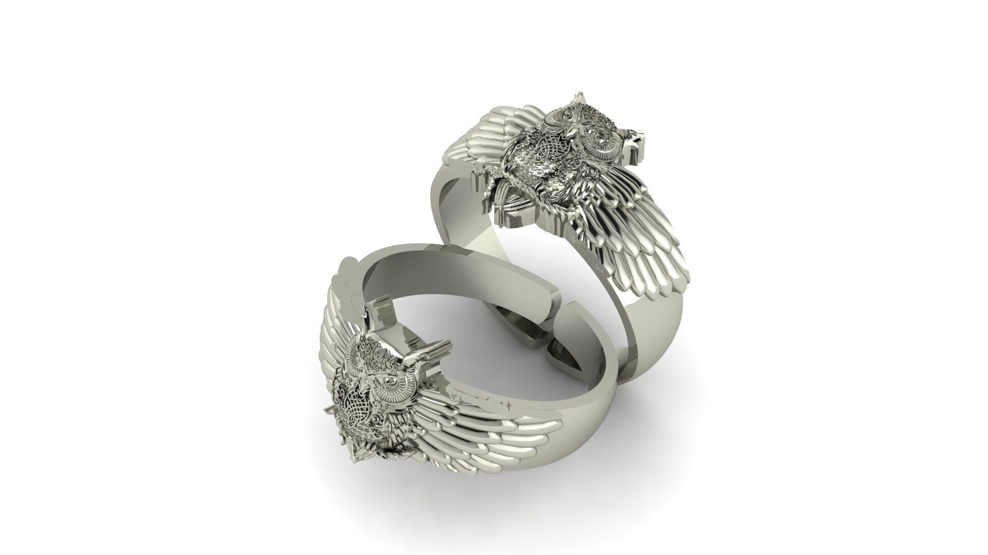 Owl Ring 3D print model_5