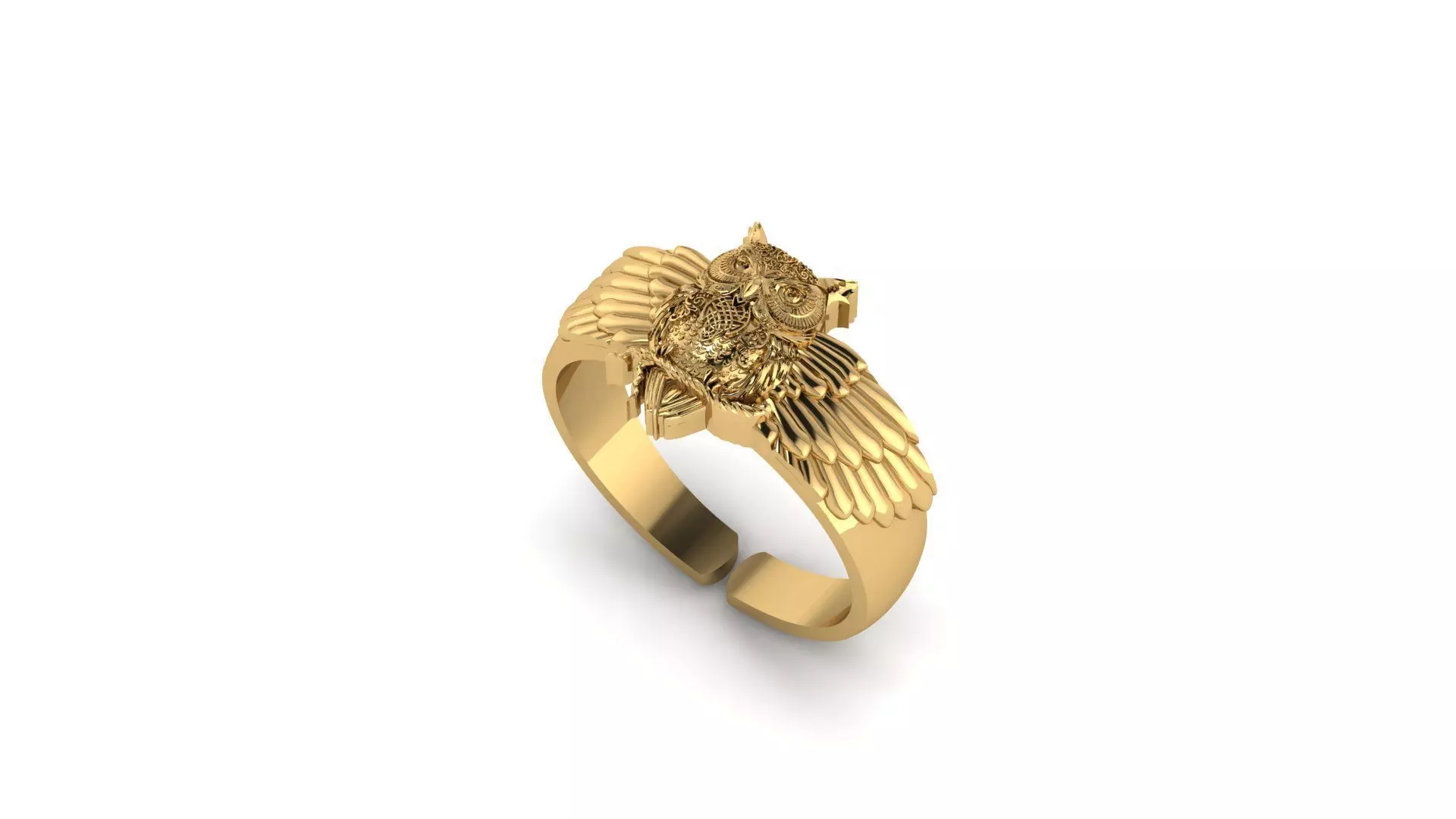 Owl Ring 3D print model_0