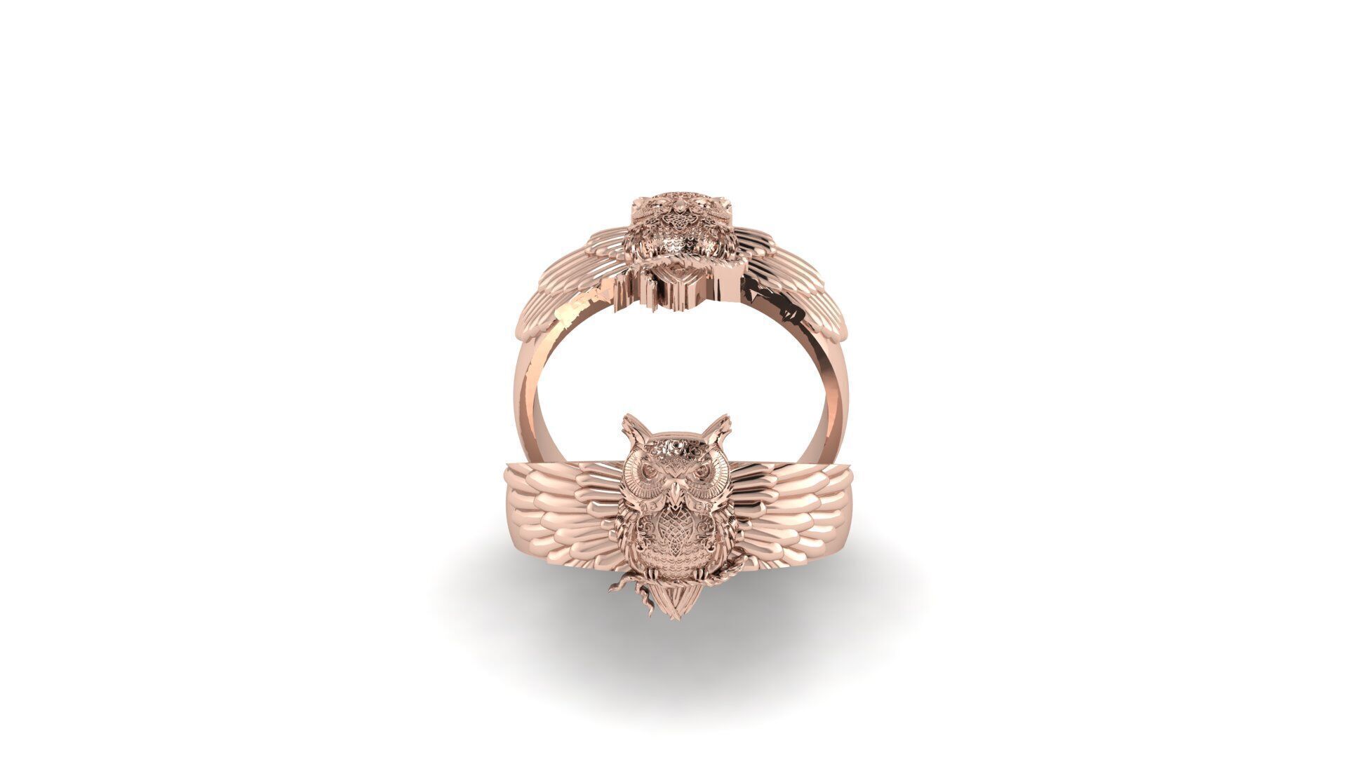 Owl Ring 3D print model_7
