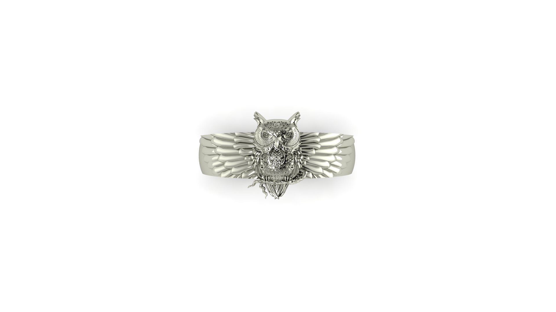Owl Ring 3D print model_11