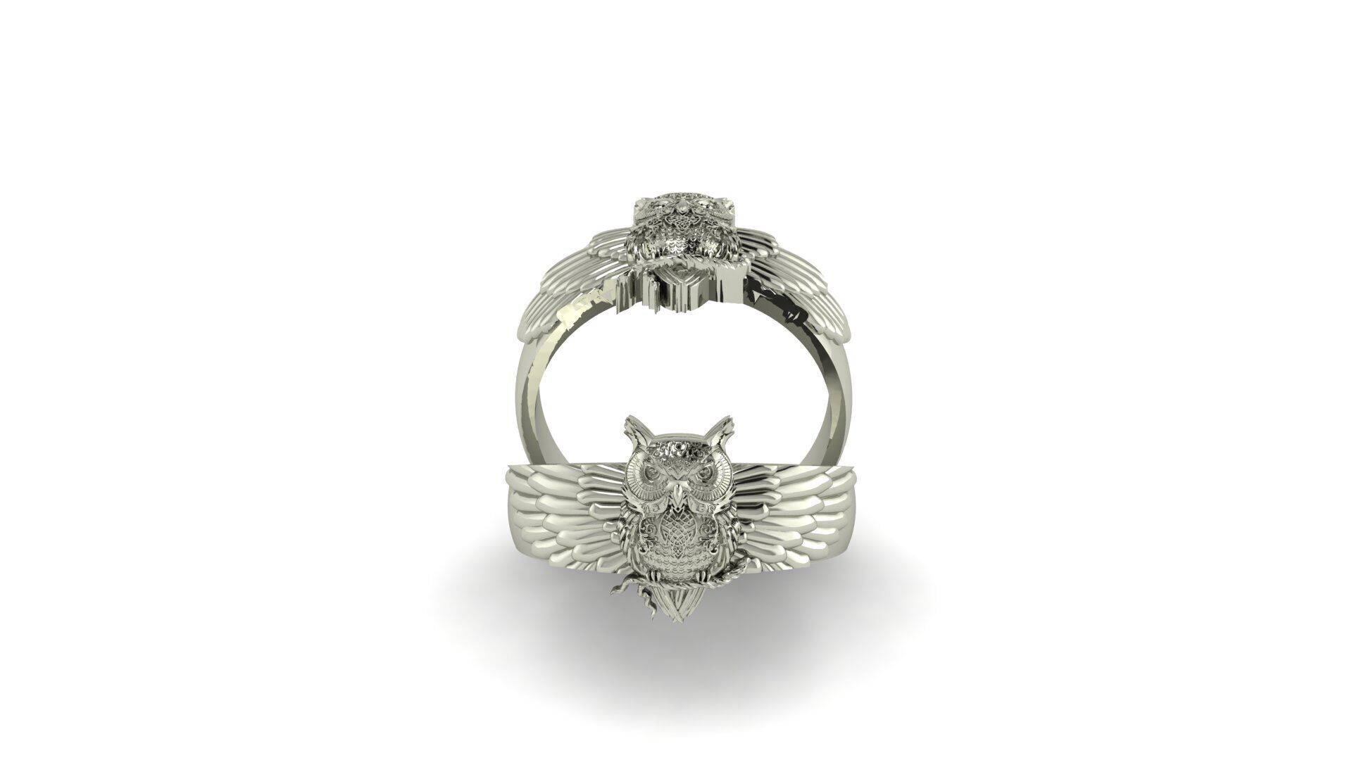 Owl Ring 3D print model_8