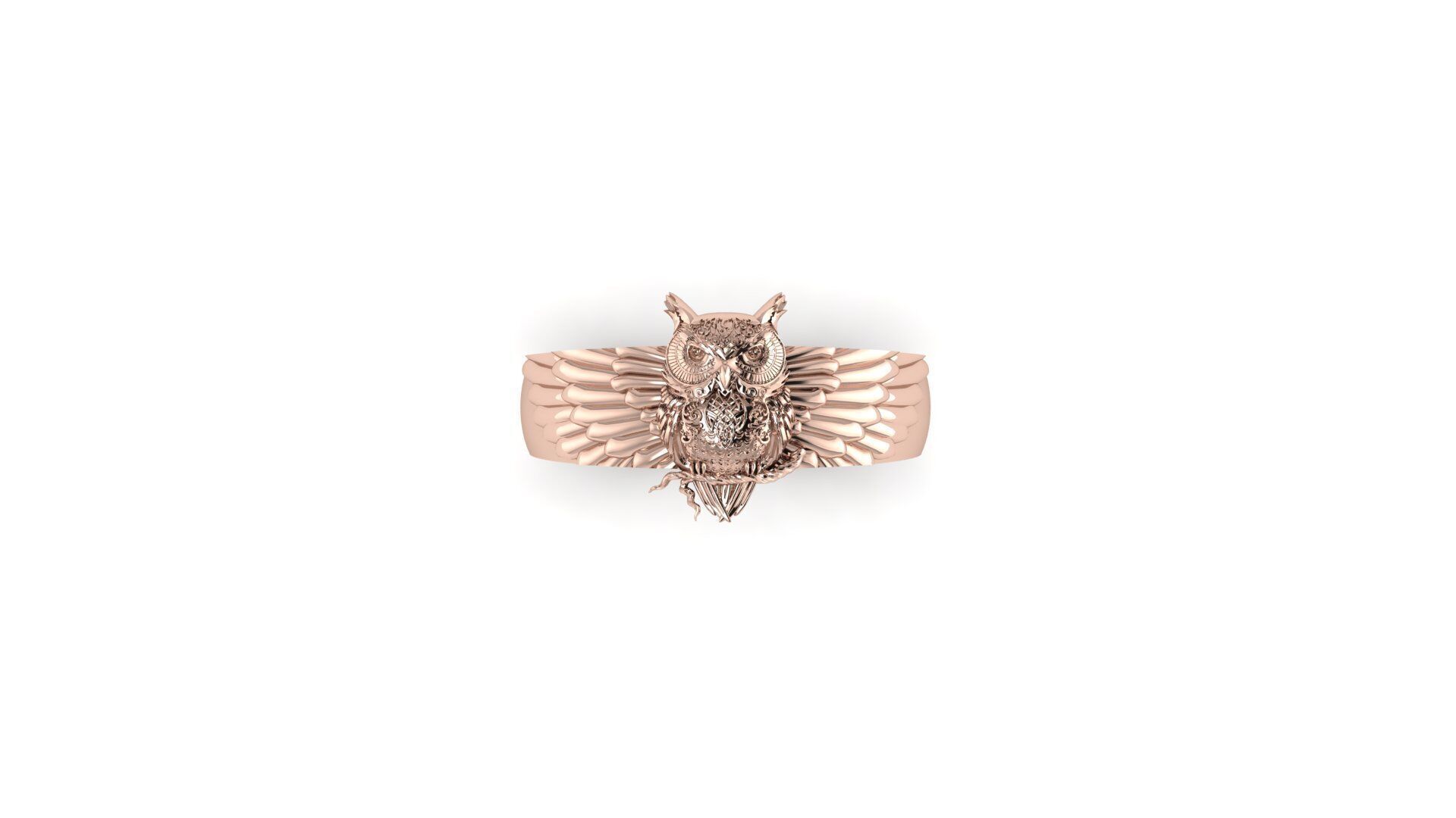 Owl Ring 3D print model_10