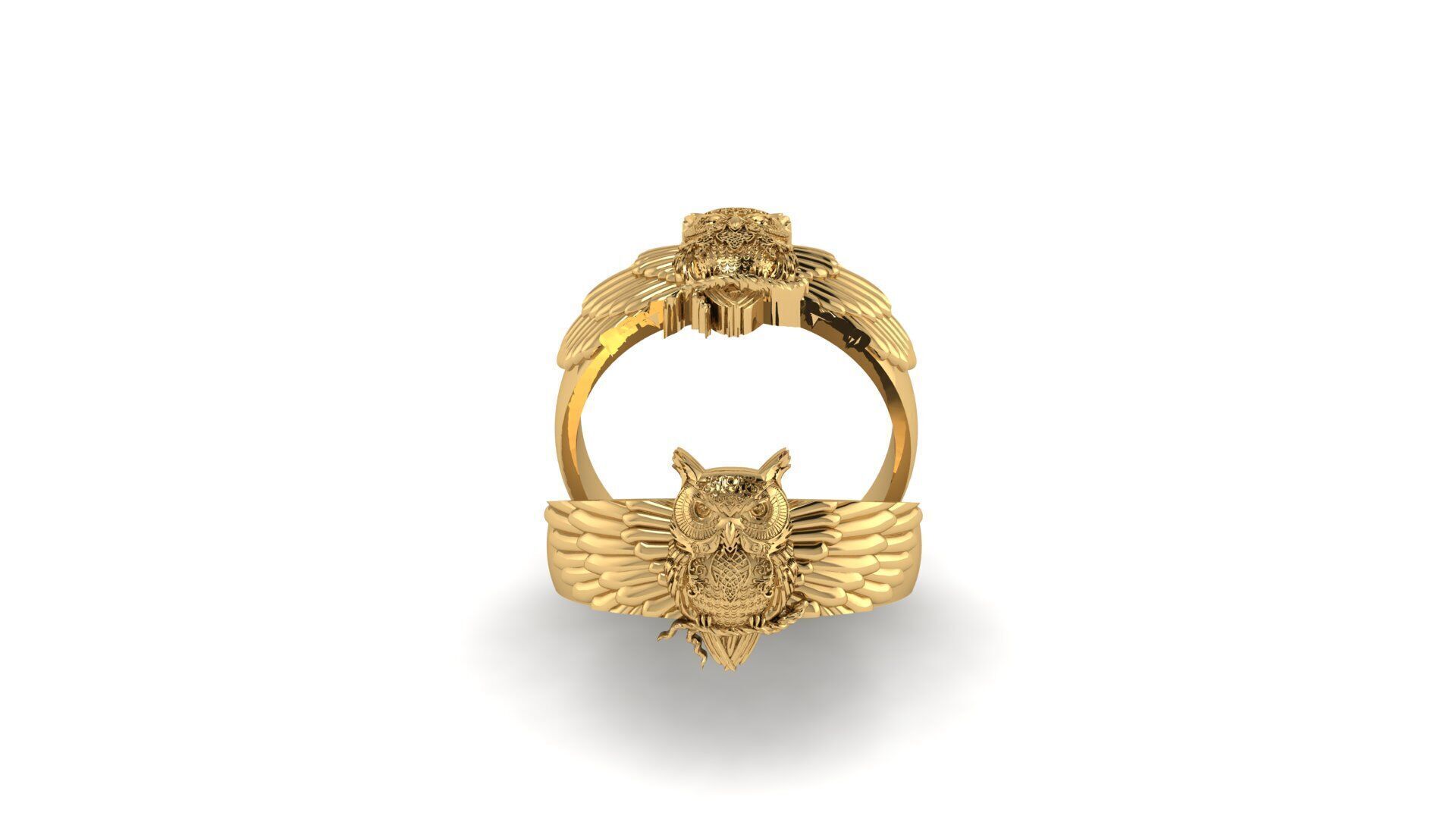 Owl Ring 3D print model_6