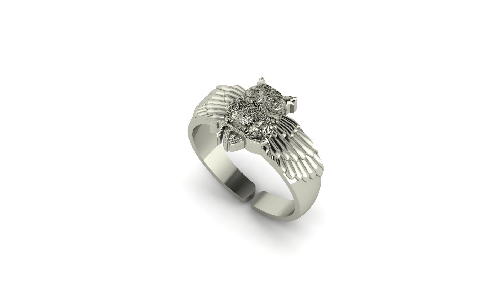 Owl Ring 3D print model_2