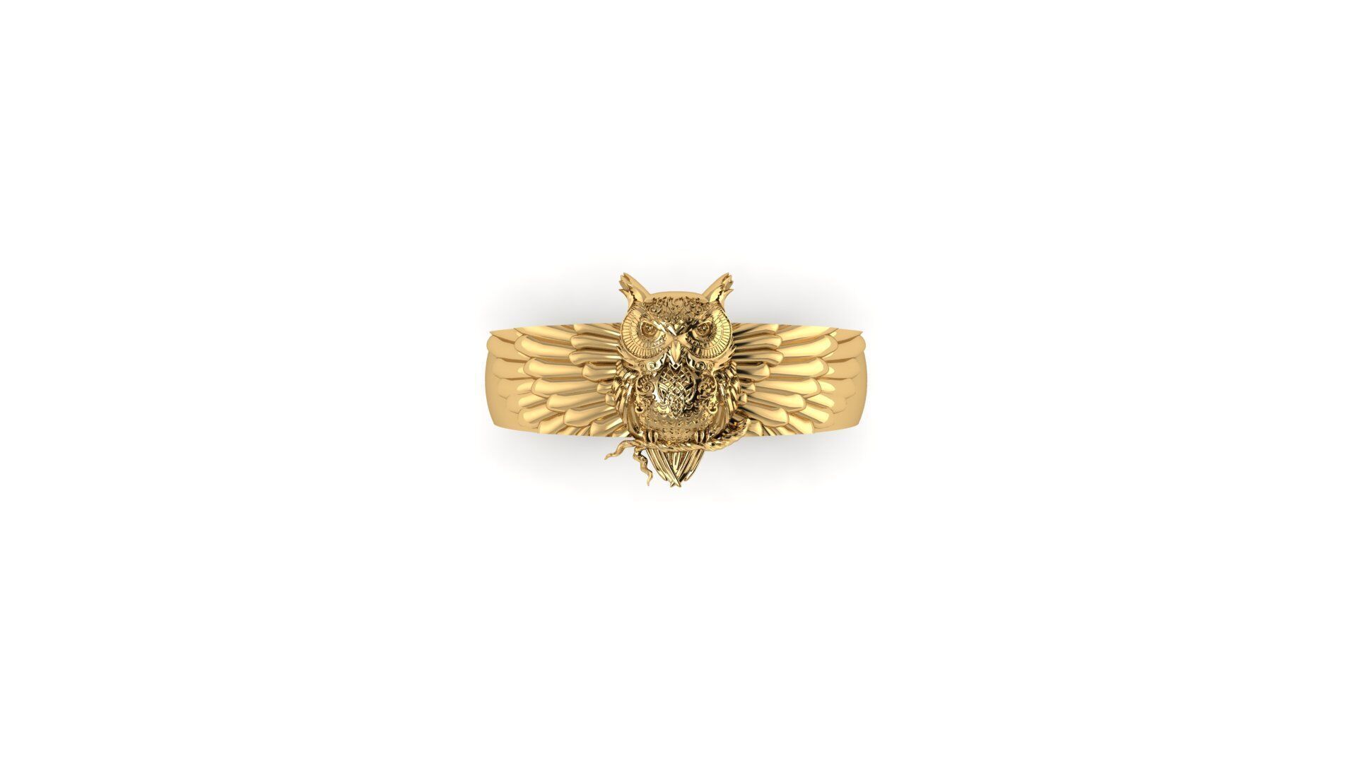 Owl Ring 3D print model_9