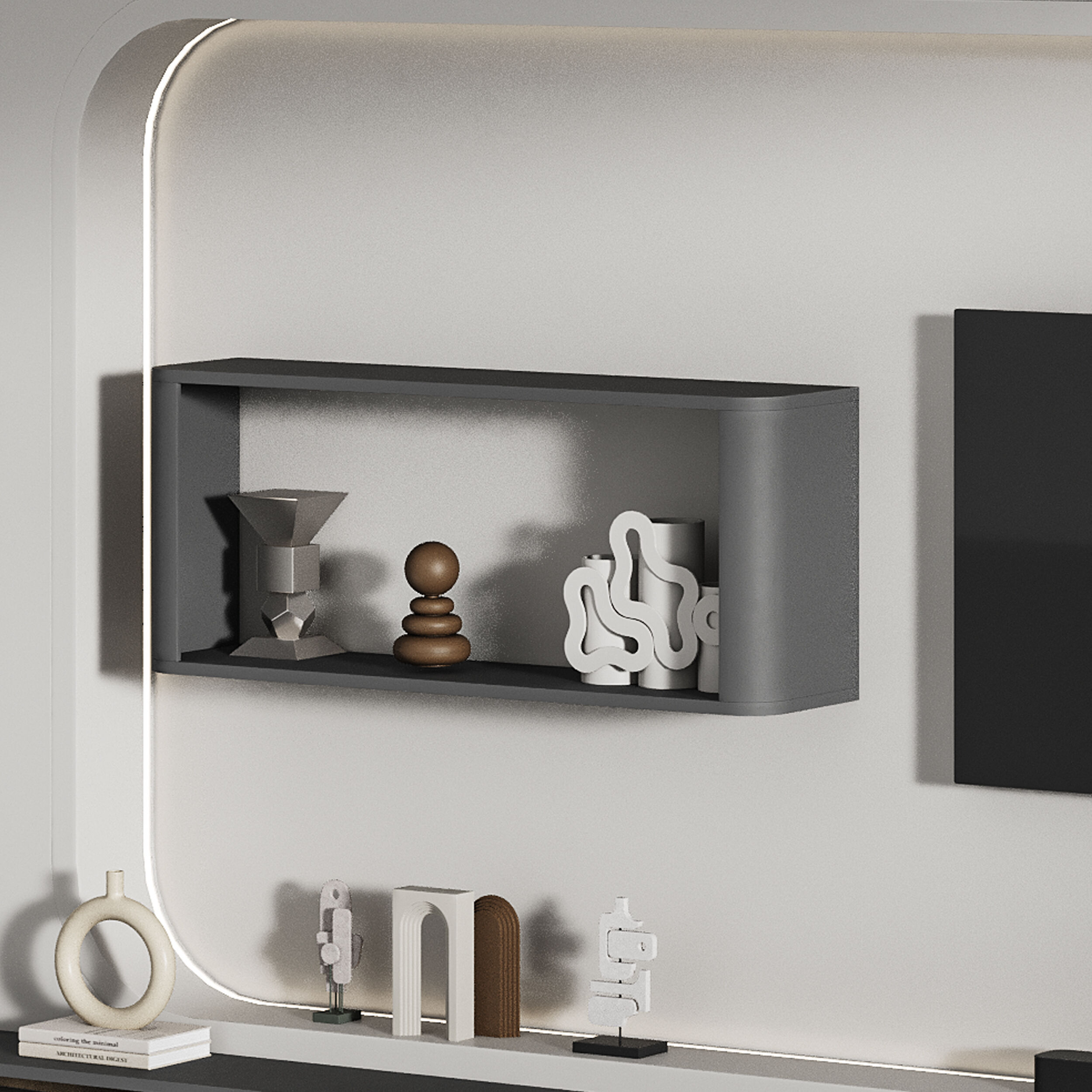 Modern TV Wall 023 3D model_3