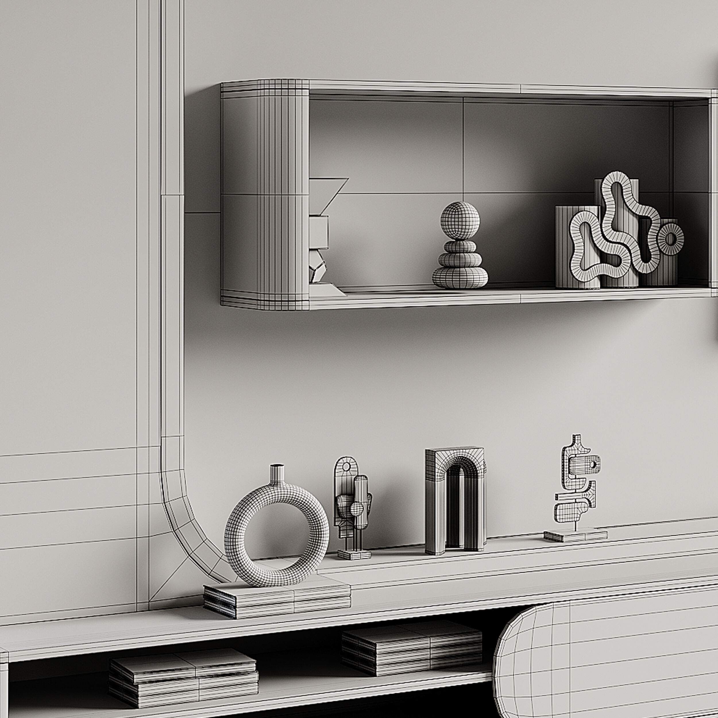 Modern TV Wall 023 3D model_14