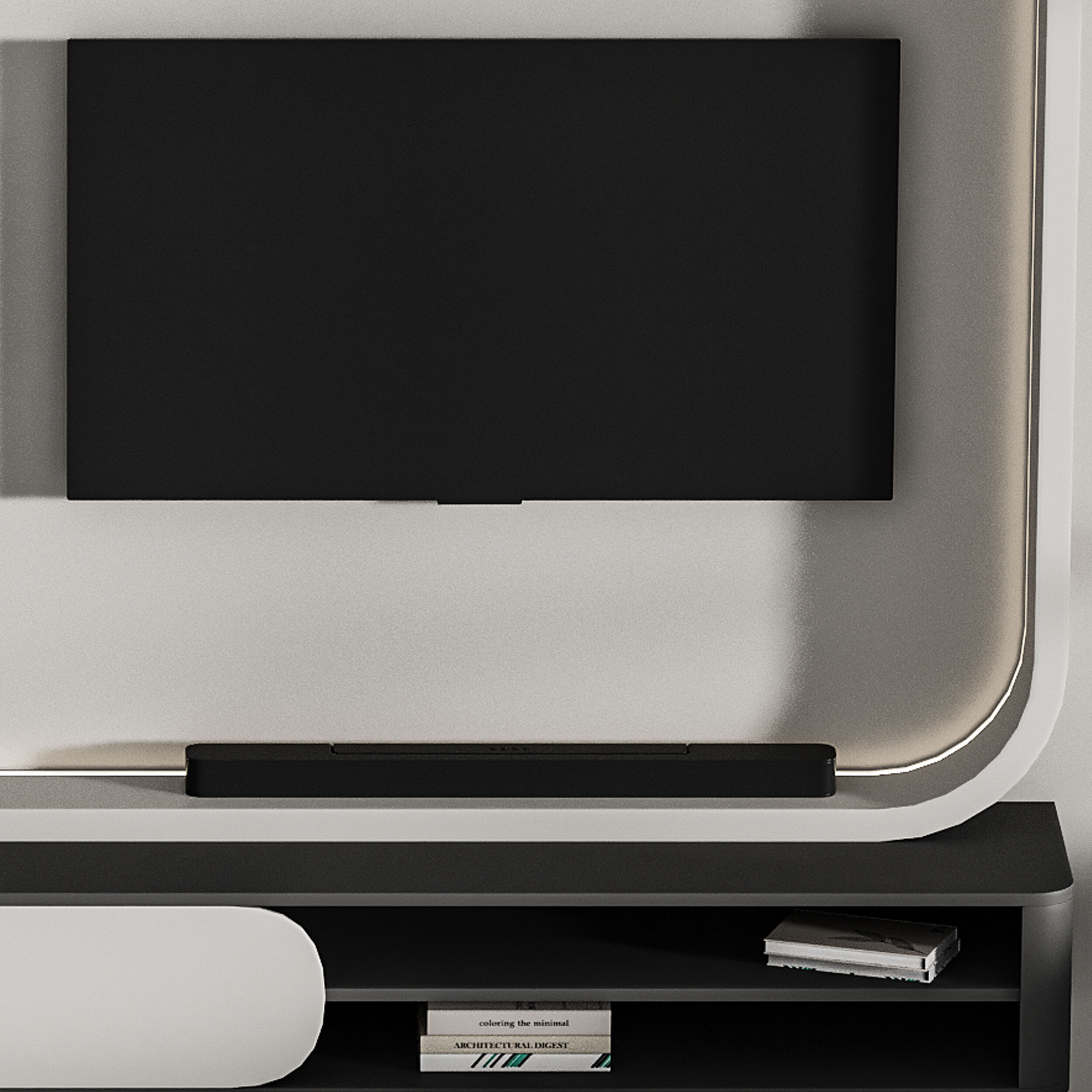 Modern TV Wall 023 3D model_4