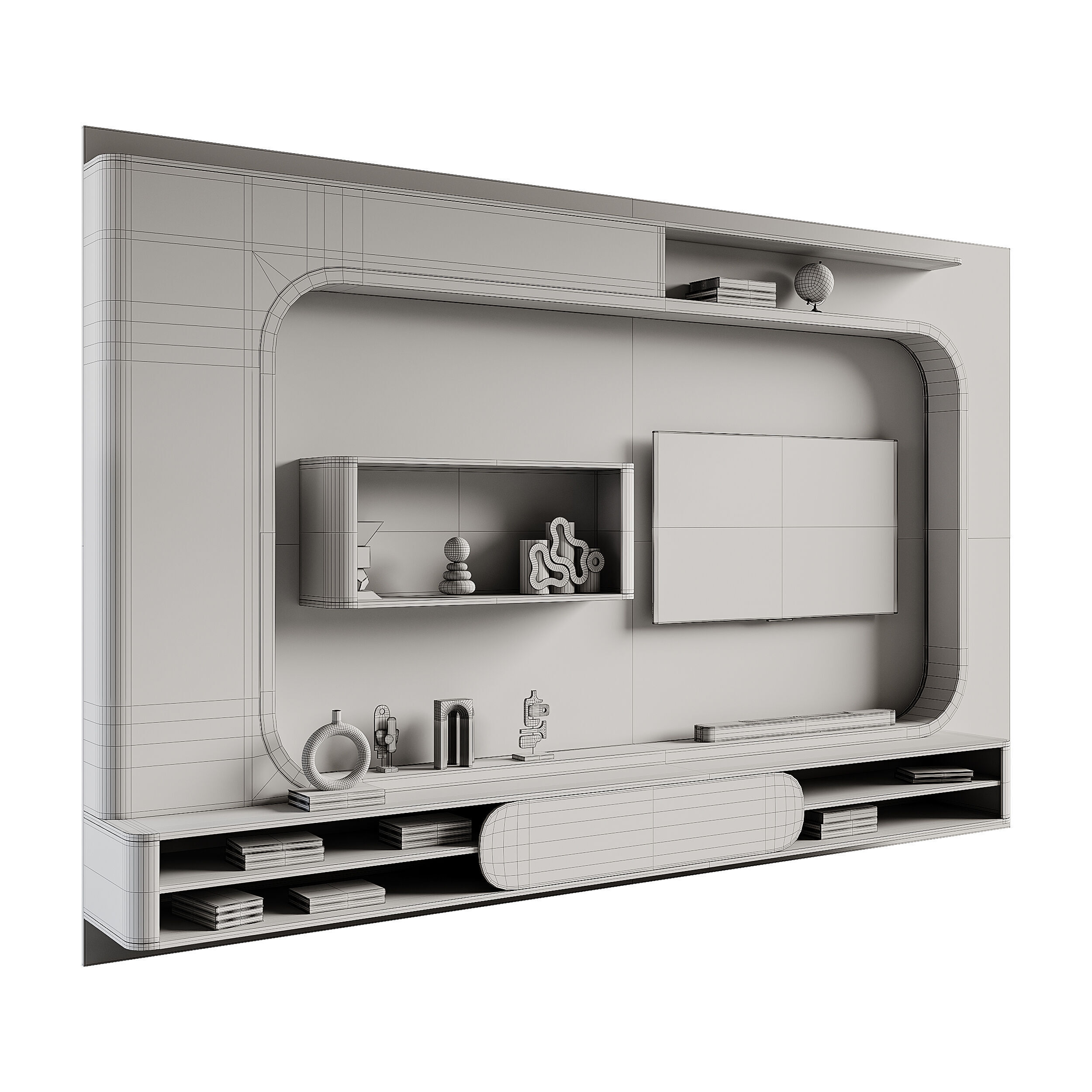 Modern TV Wall 023 3D model_13