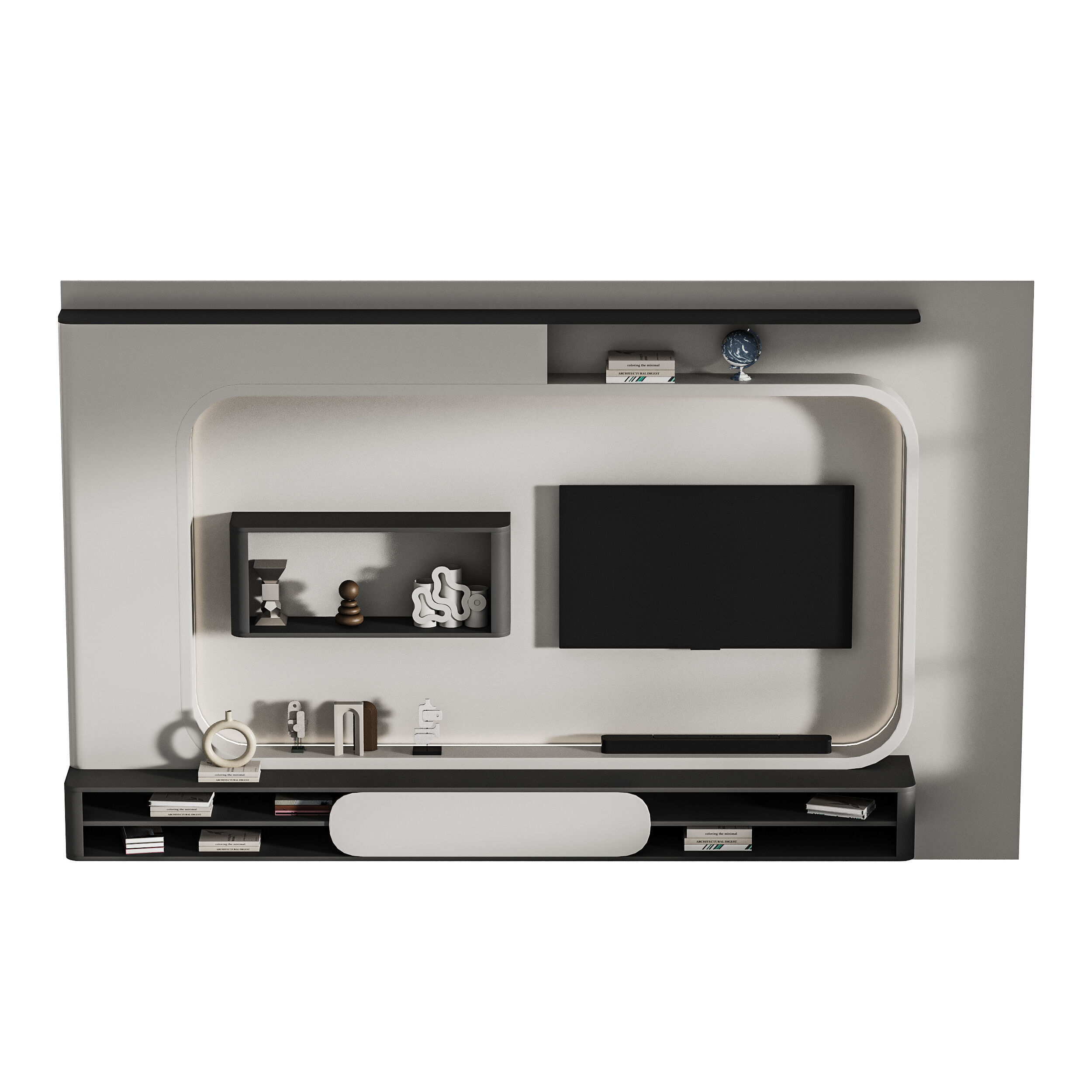 Modern TV Wall 023 3D model_6