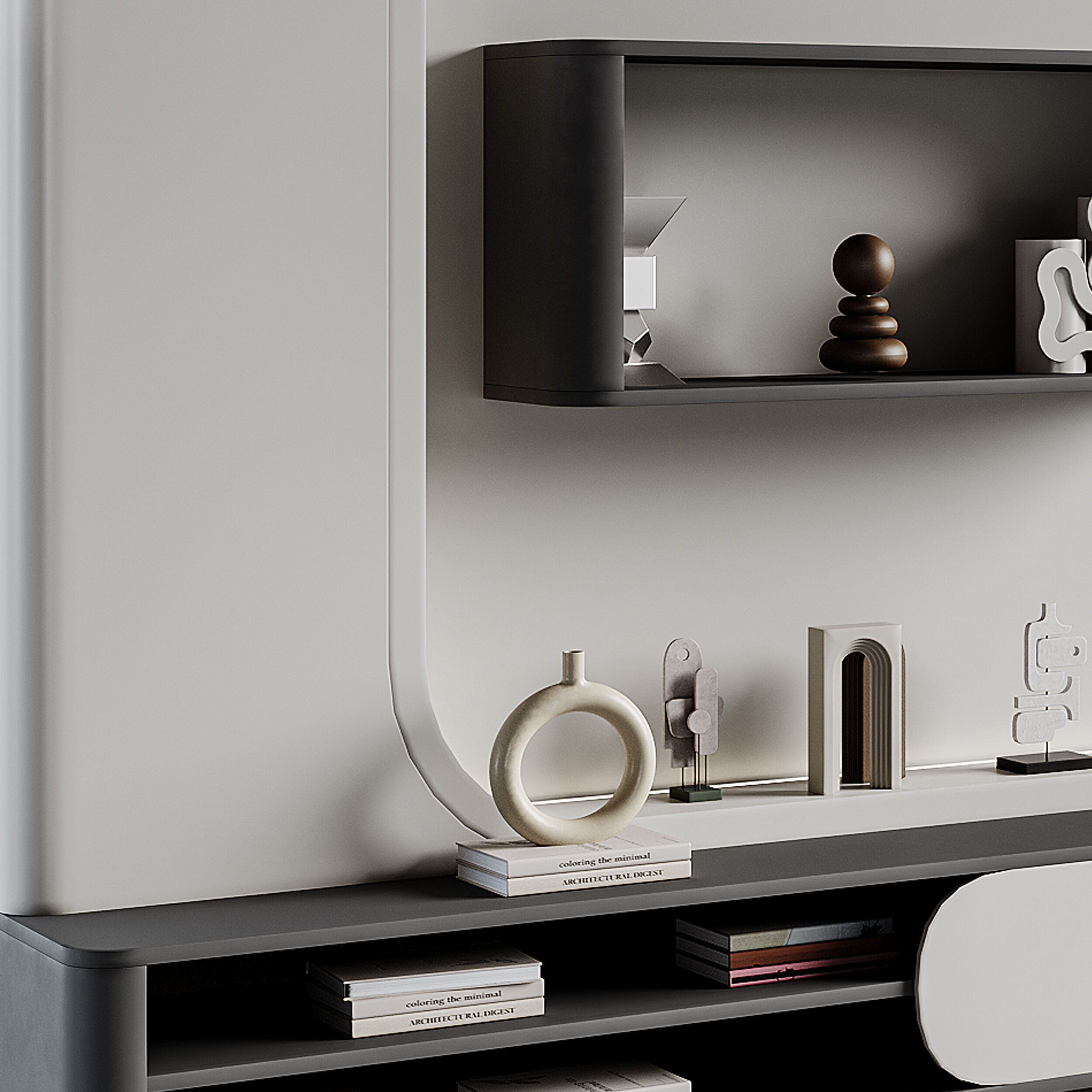 Modern TV Wall 023 3D model_9