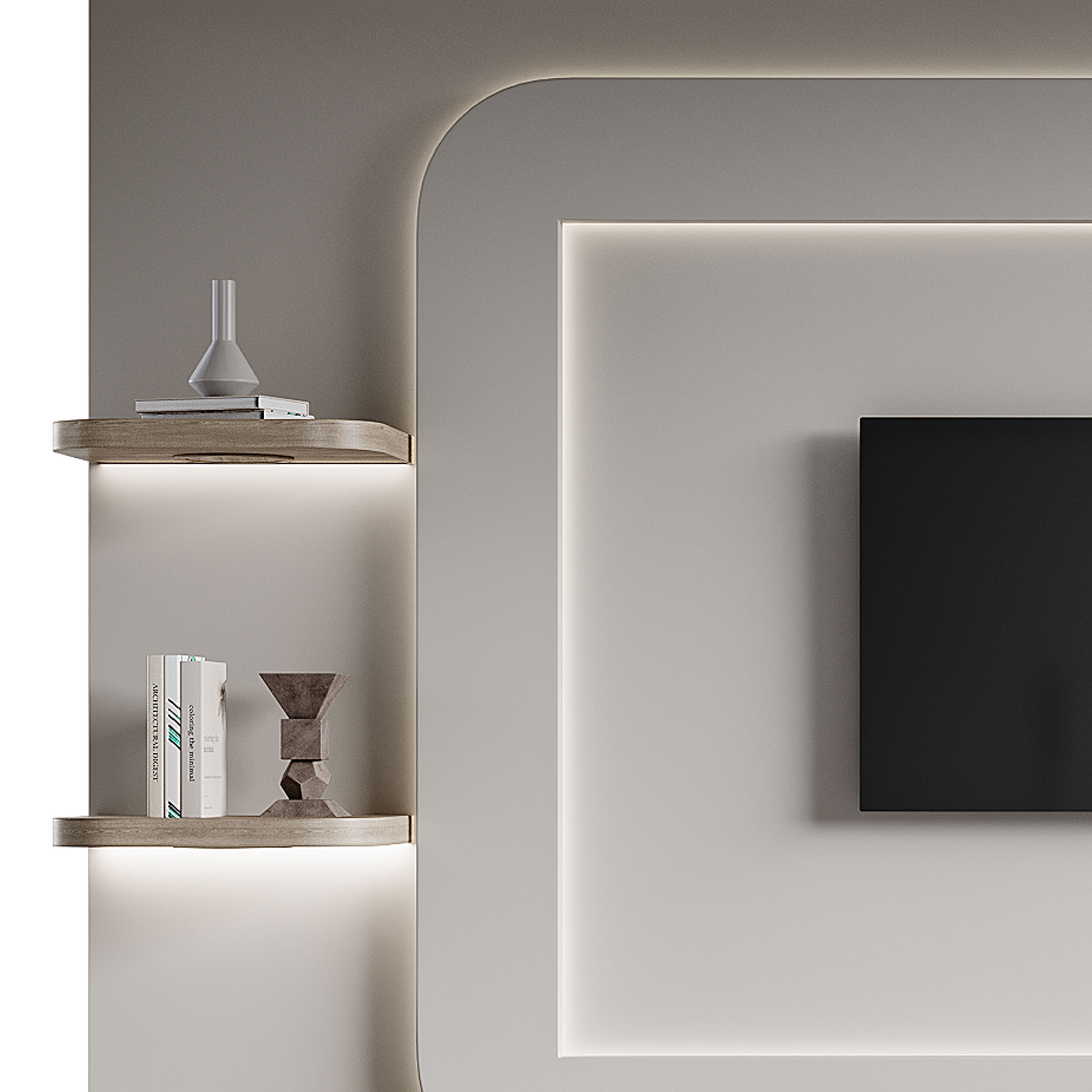 Modern TV Wall 024 3D model_9