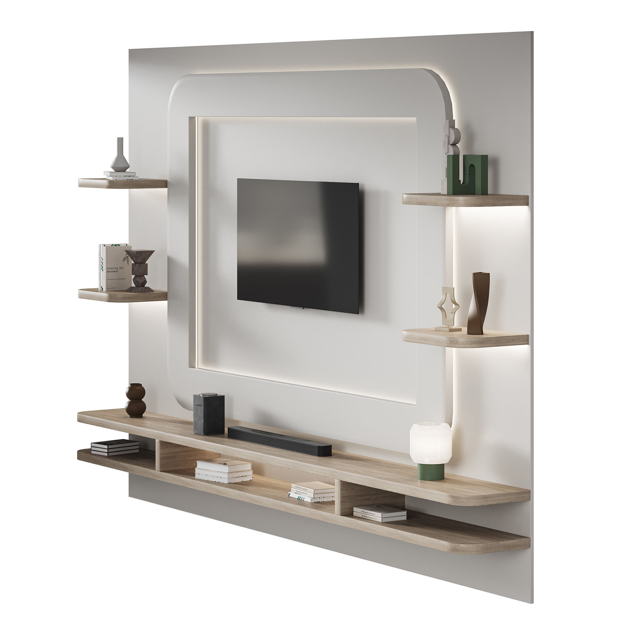 Modern TV Wall 024 3D model_4