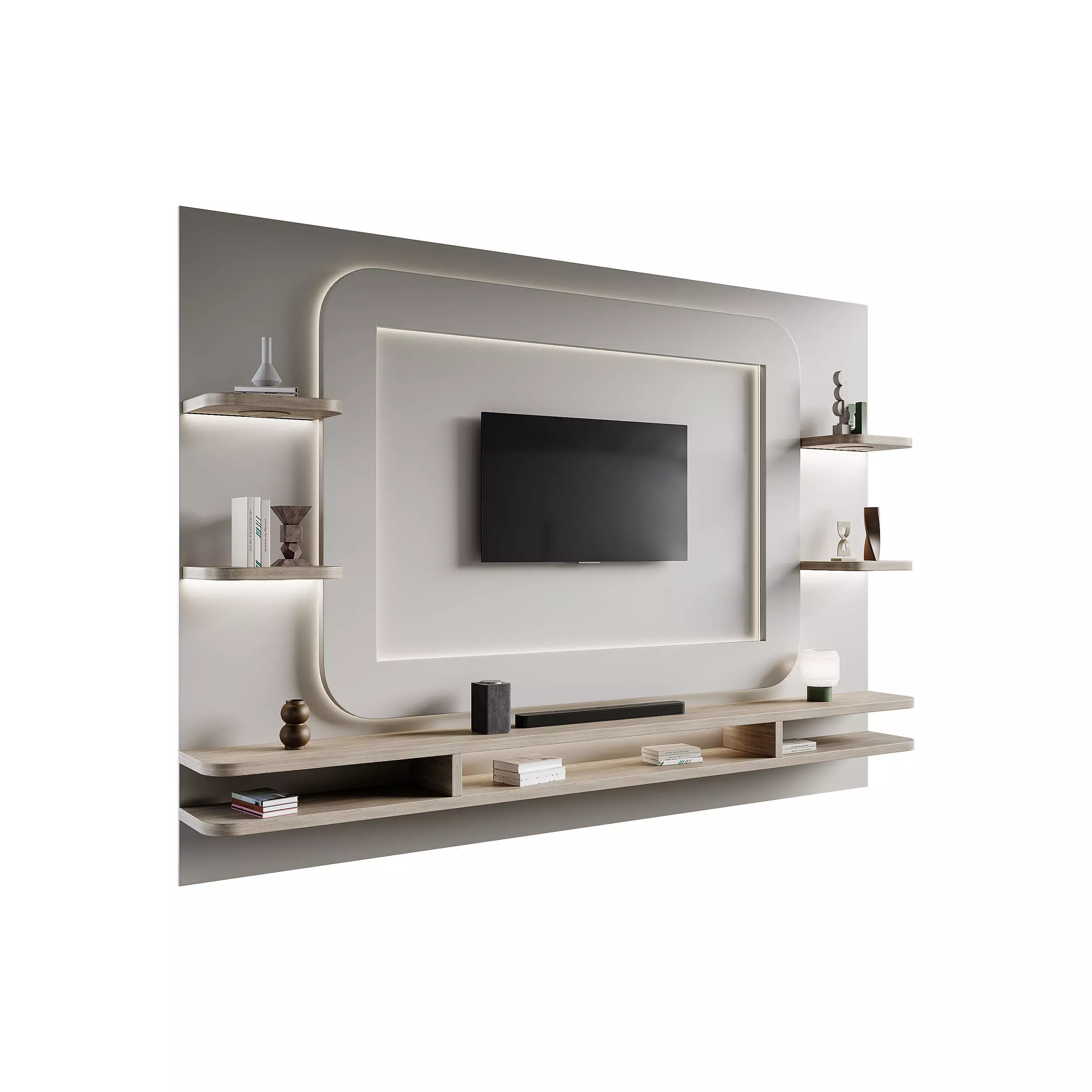 Modern TV Wall 024 3D model_0