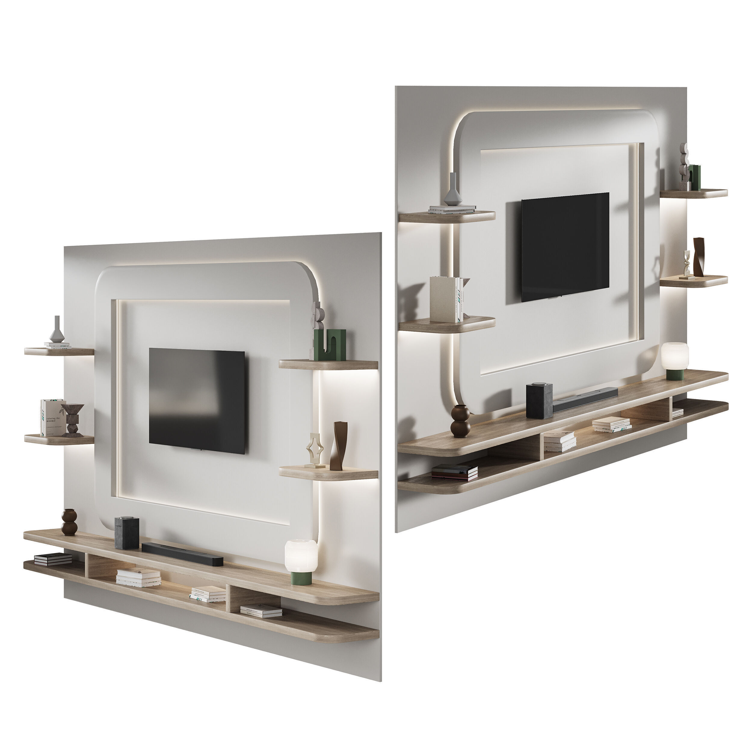 Modern TV Wall 024 3D model_6