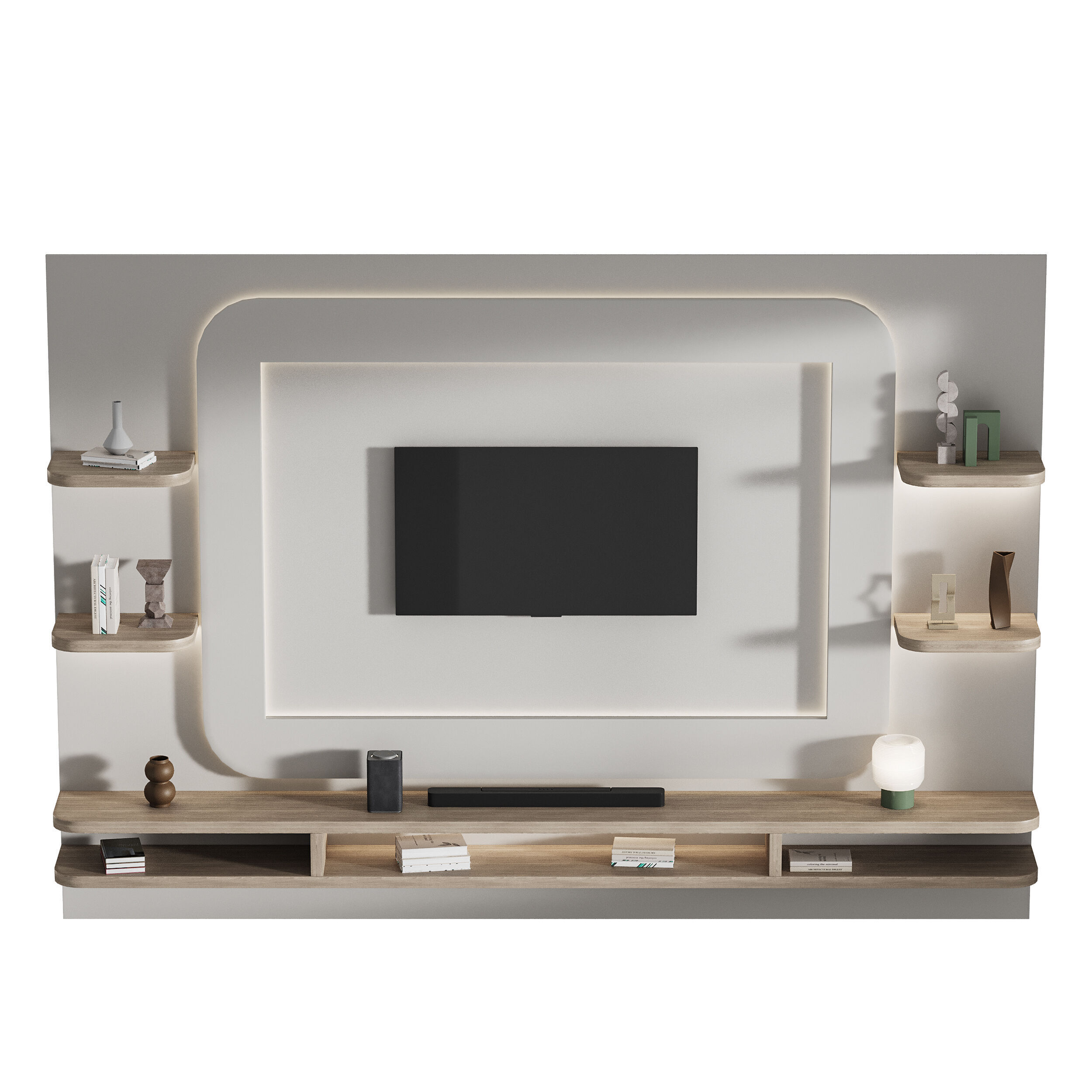 Modern TV Wall 024 3D model_2