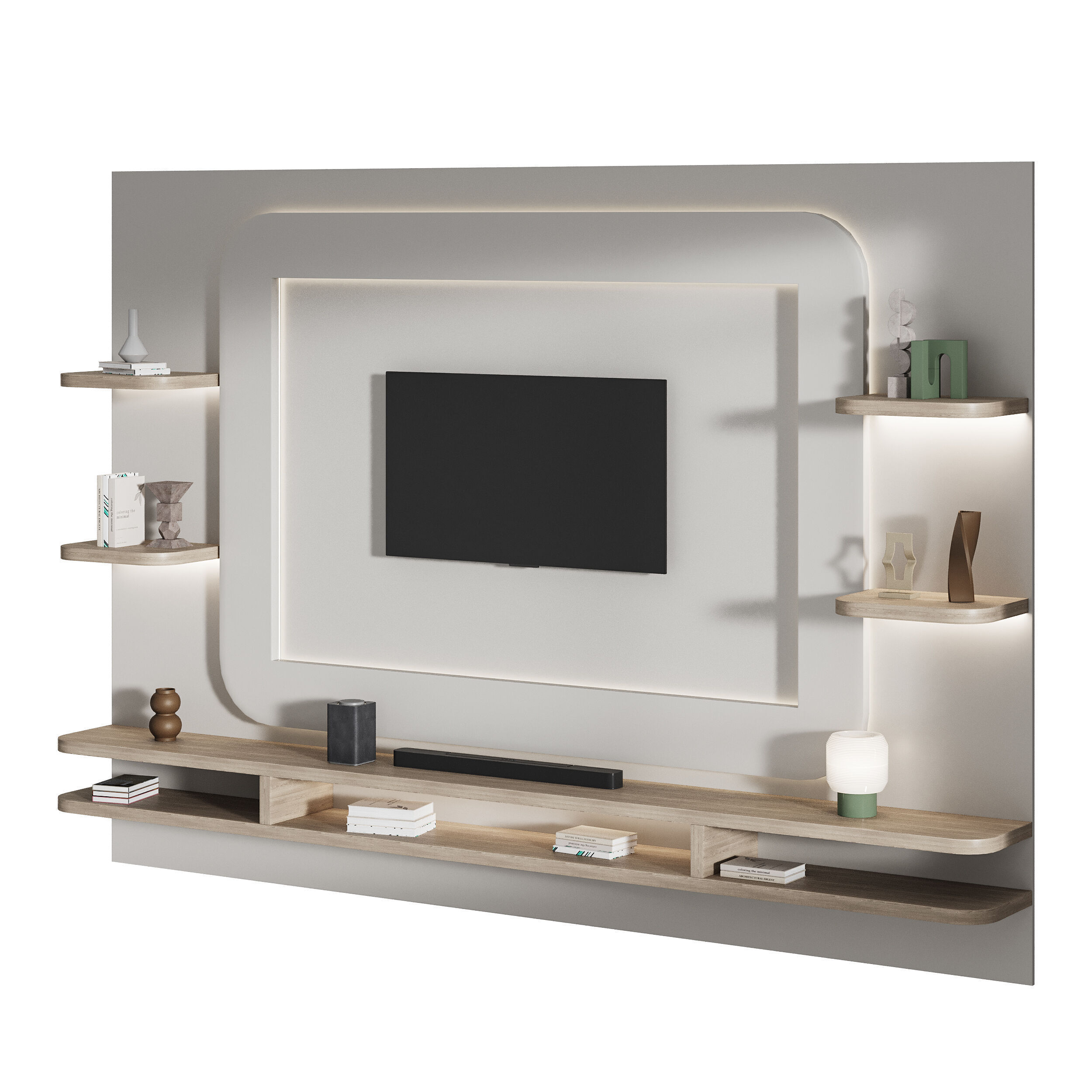 Modern TV Wall 024 3D model_8