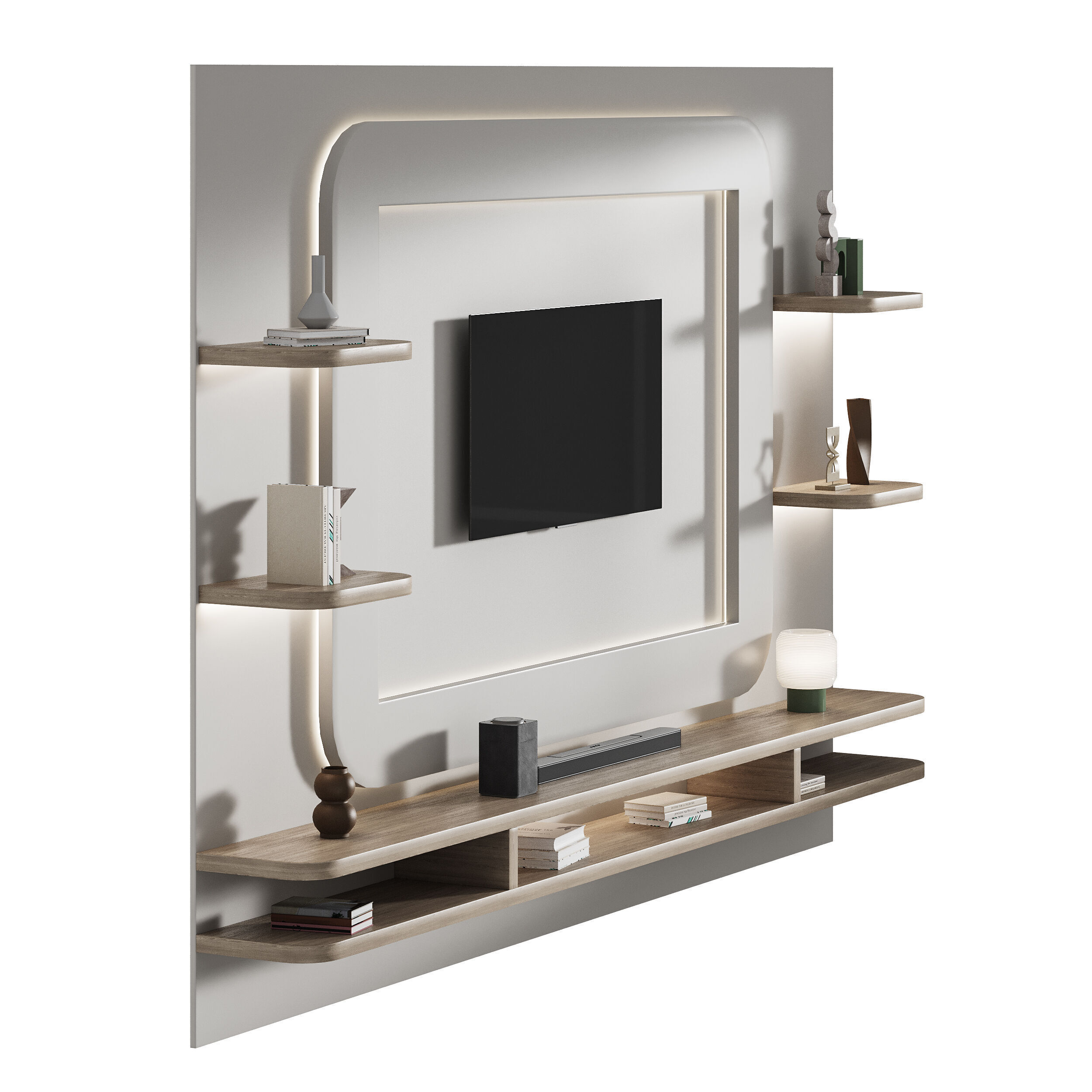 Modern TV Wall 024 3D model_3