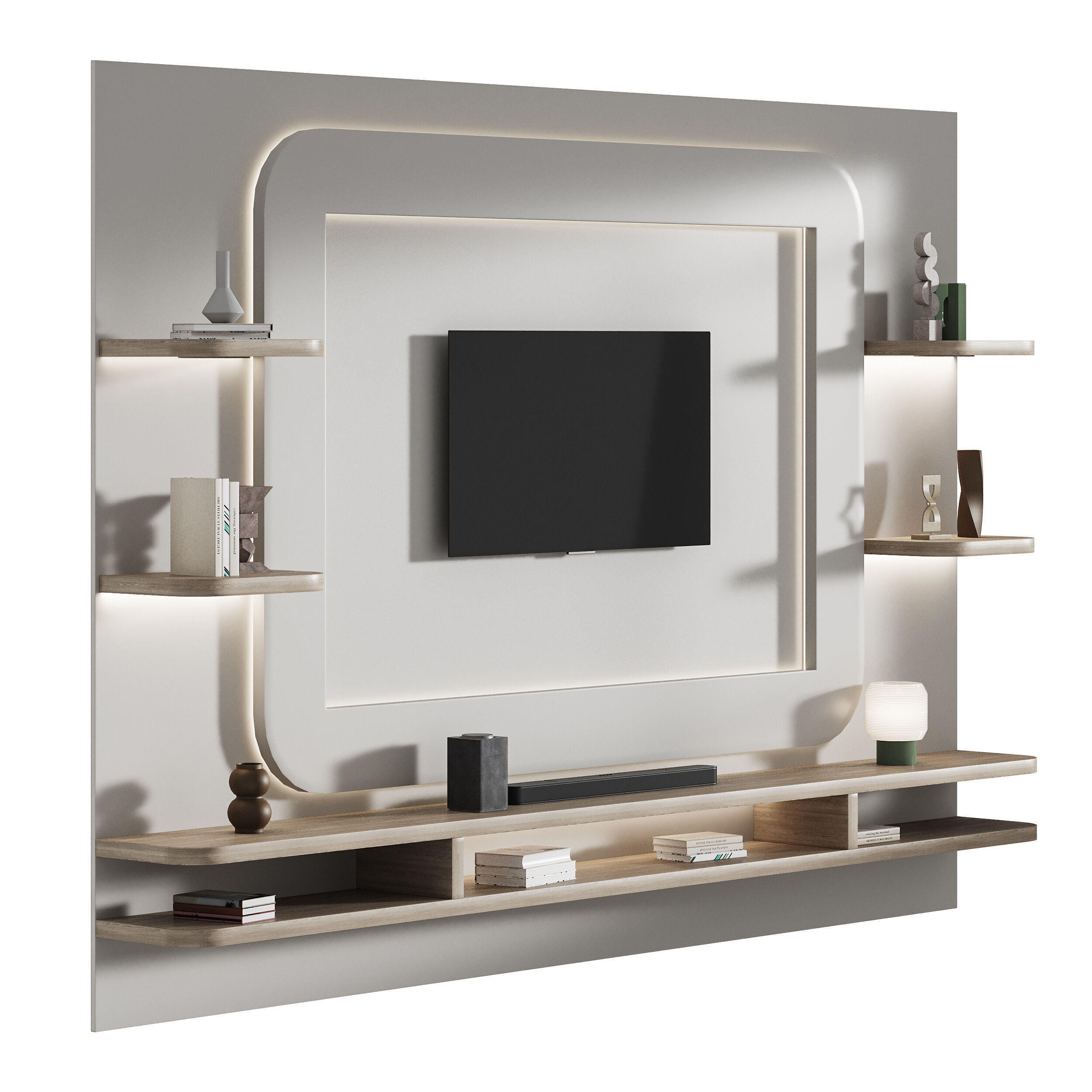 Modern TV Wall 024 3D model_7