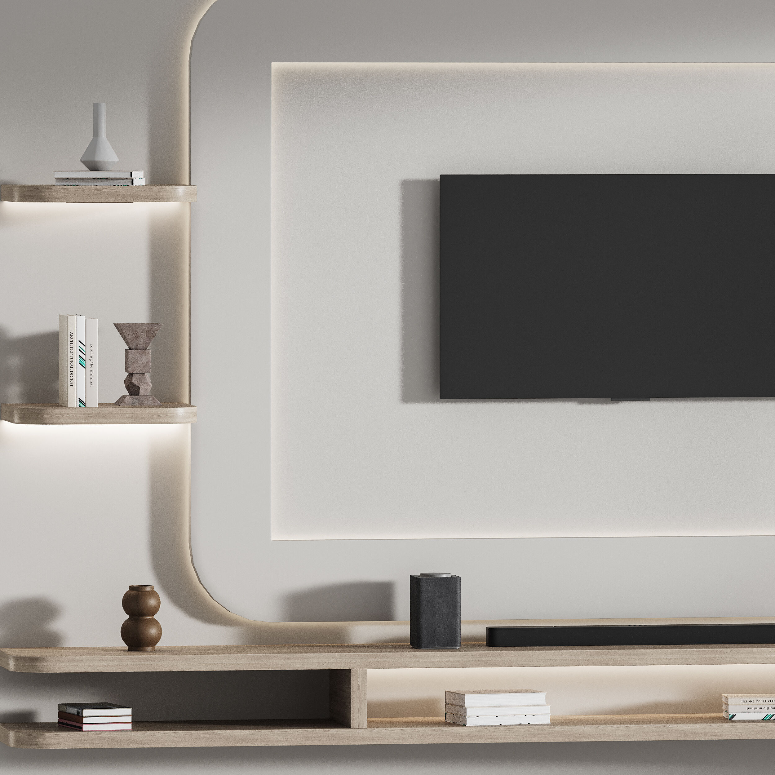 Modern TV Wall 024 3D model_11