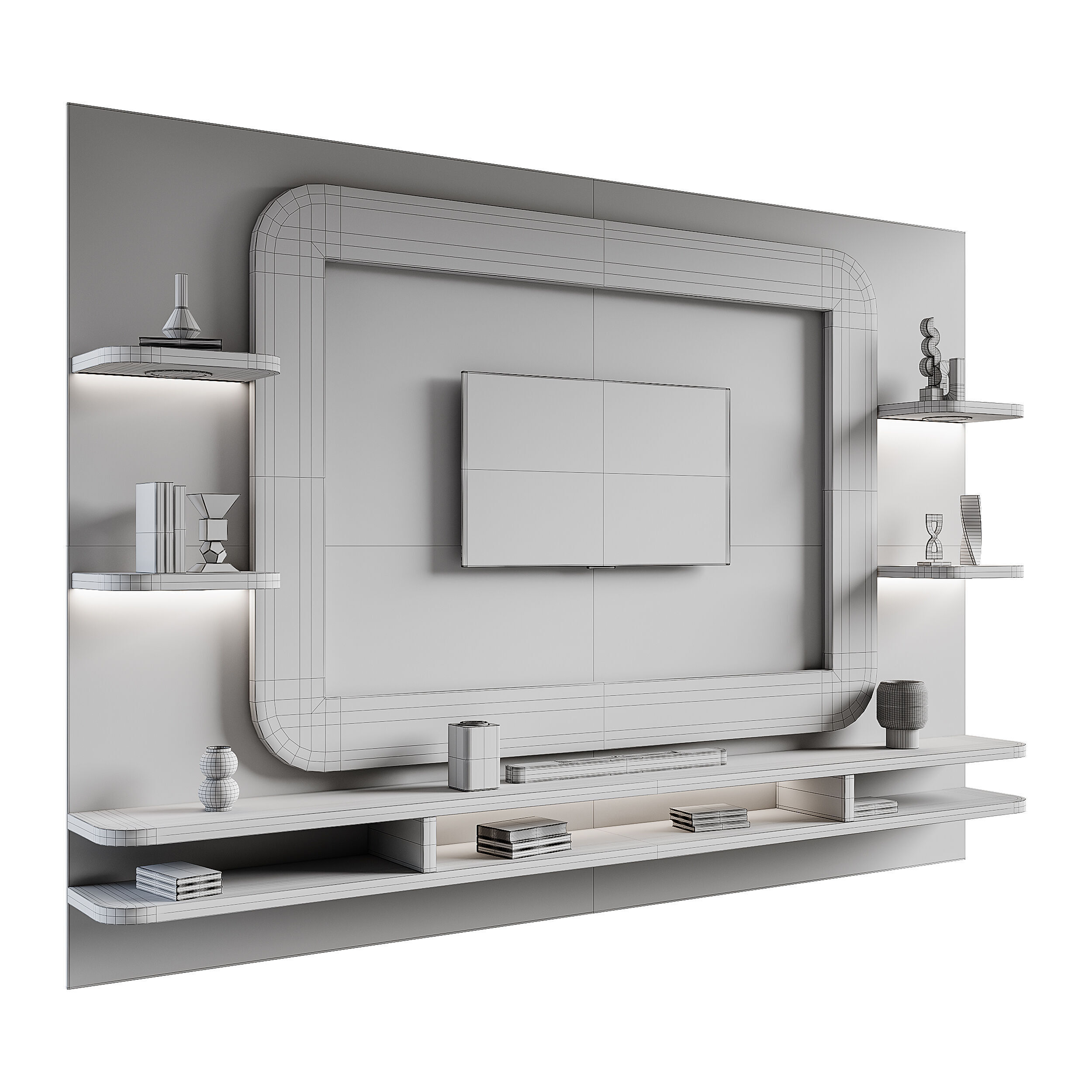 Modern TV Wall 024 3D model_13