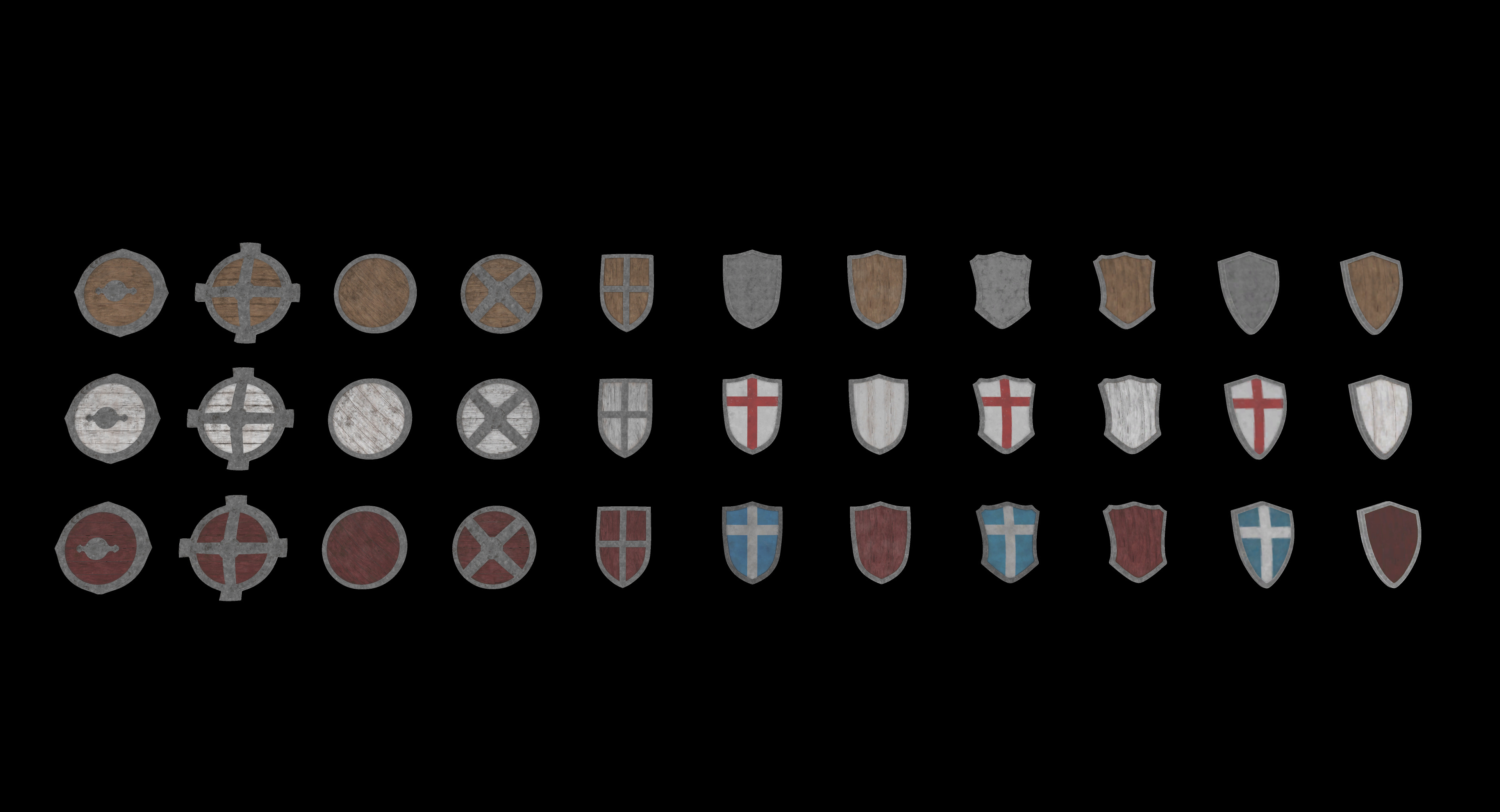 Medieval Shields 3D model_14
