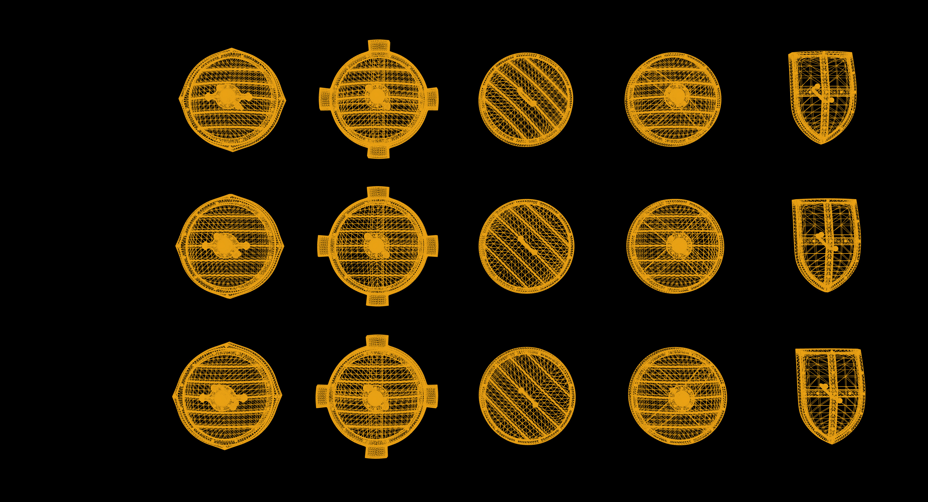 Medieval Shields 3D model_16