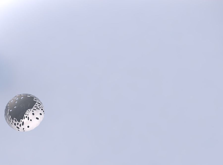 Bowl spheric wavy with smooth crystal skin with holes 3D print model_1