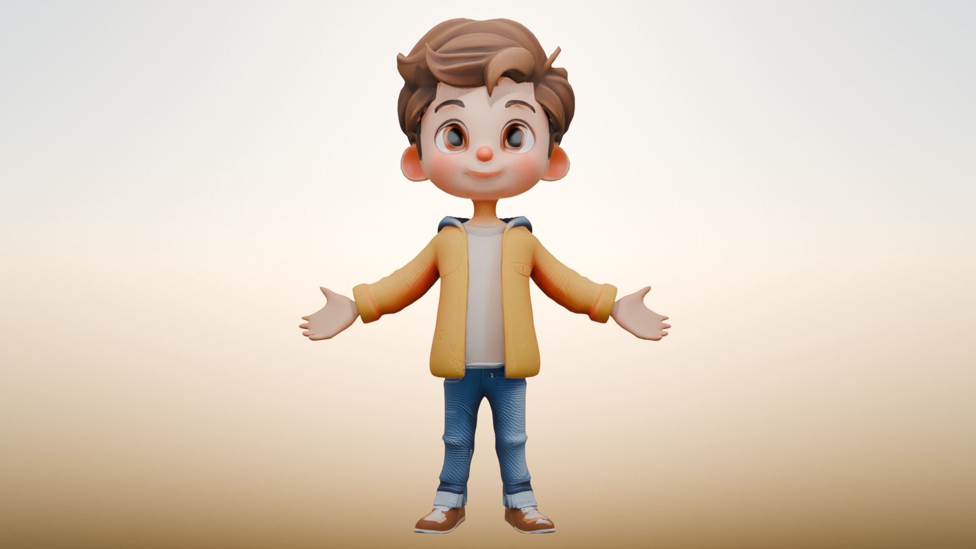 Boy Character model  Low-poly 3D model_5