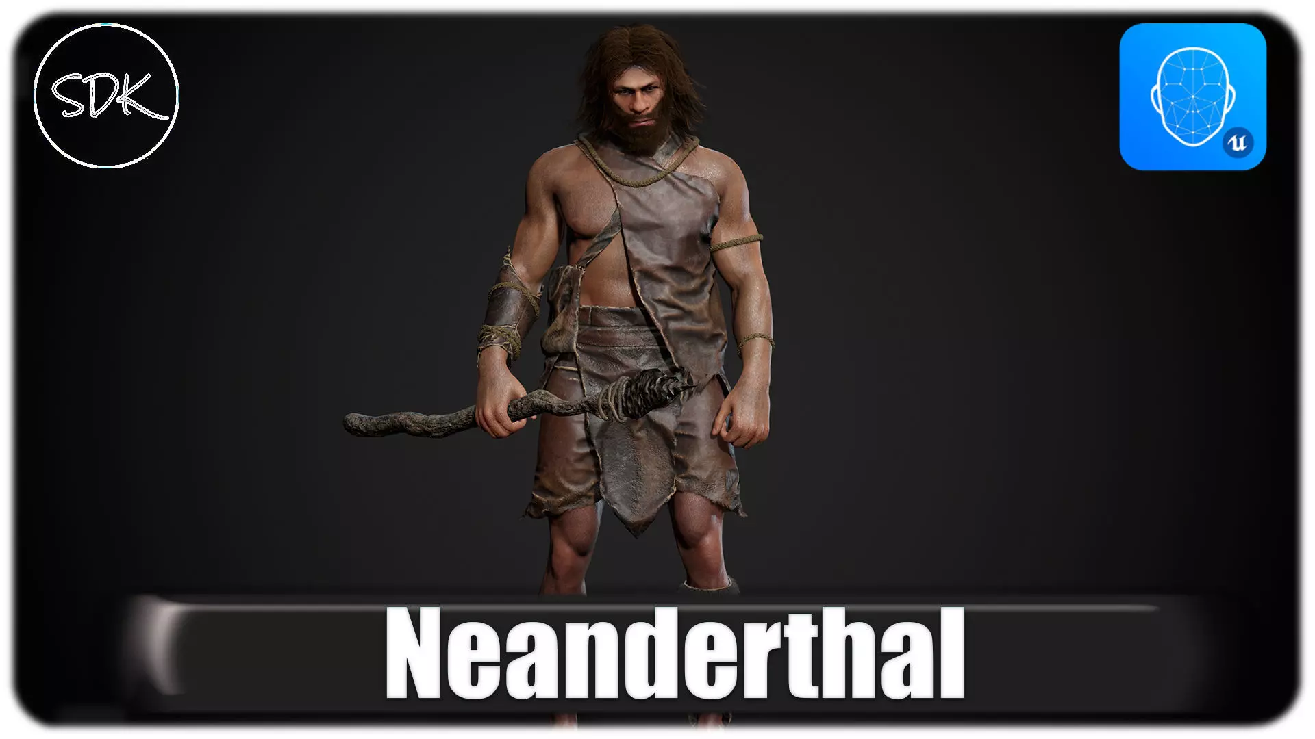 Neanderthal Low-poly 3D model_0