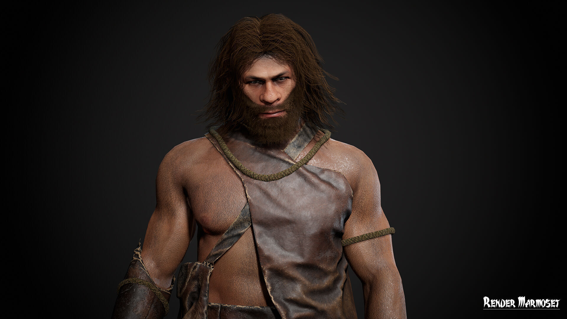 Neanderthal Low-poly 3D model_5