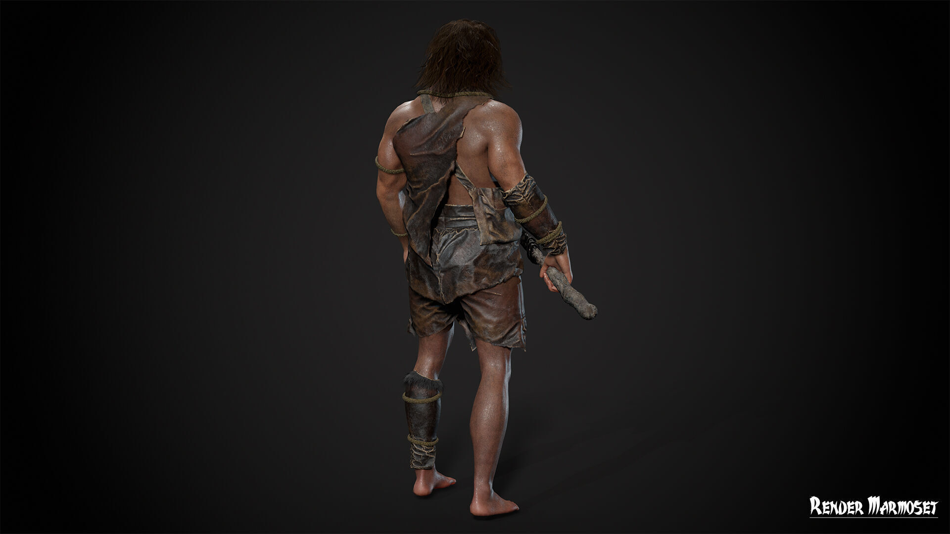 Neanderthal Low-poly 3D model_6