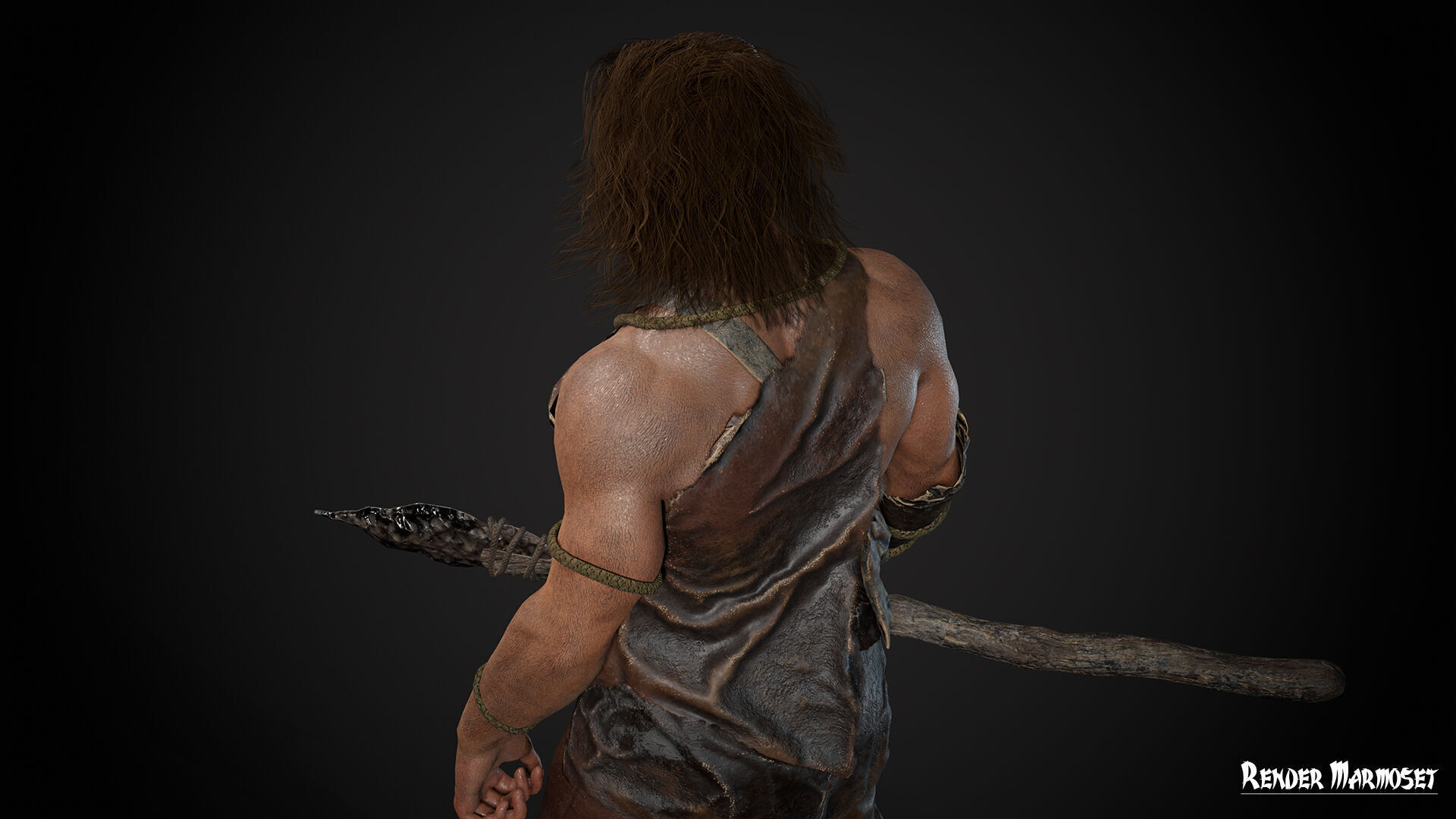 Neanderthal Low-poly 3D model_3