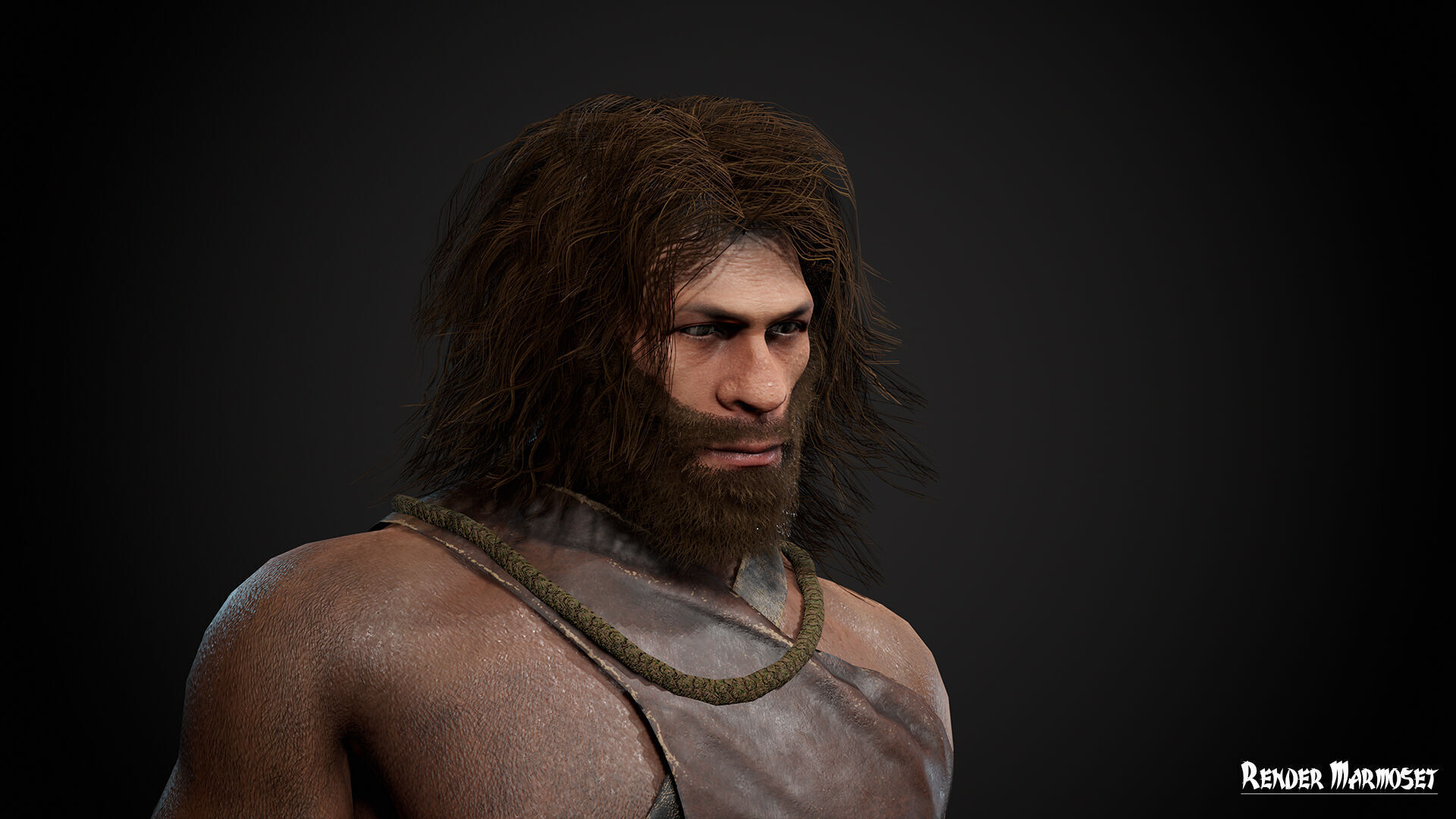 Neanderthal Low-poly 3D model_4