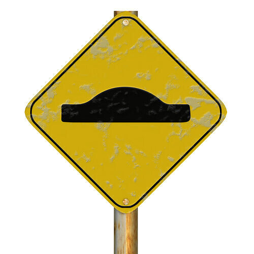 Speed Bumps in Road Traffic Sign 3D model 3