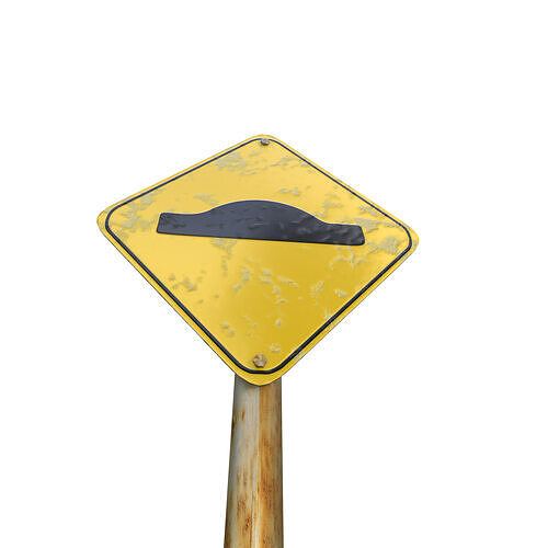 Speed Bumps in Road Traffic Sign 3D model 5